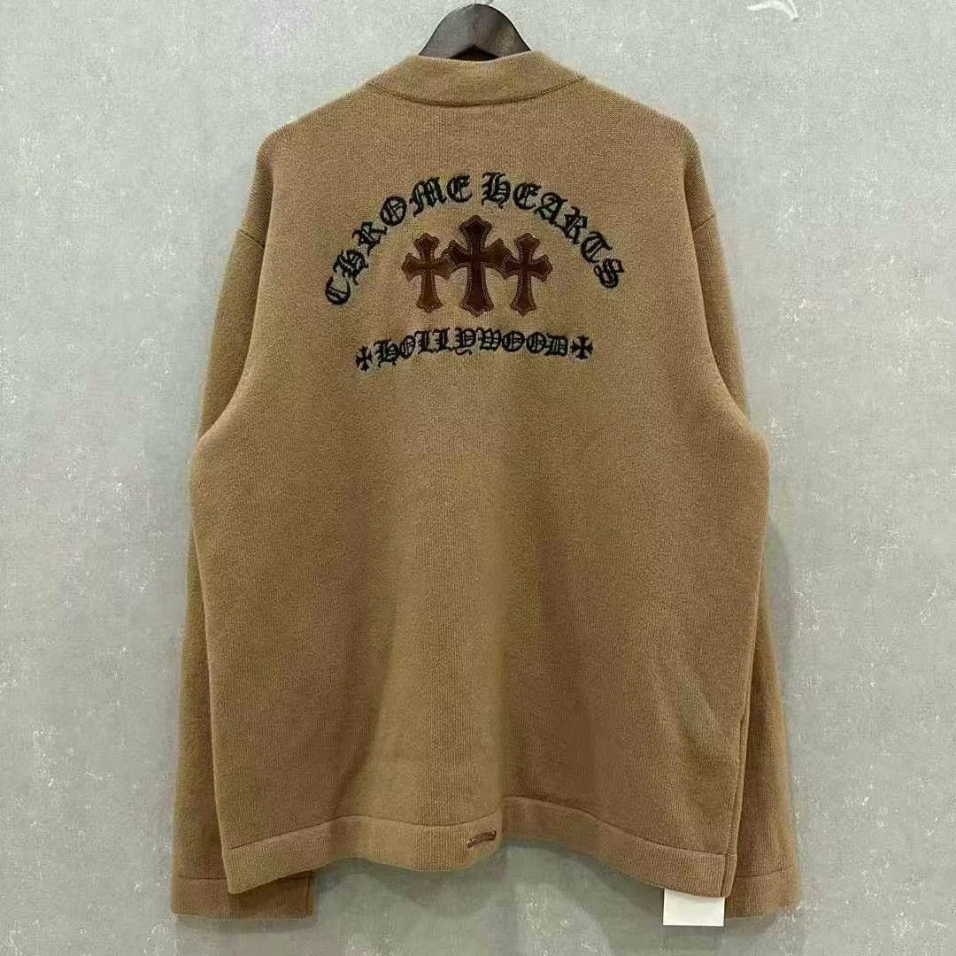 Chrome Hearts chrome hearts cross knit cardigan in beige Size US XL / EU 56 / 4 - 2 Thumbnail