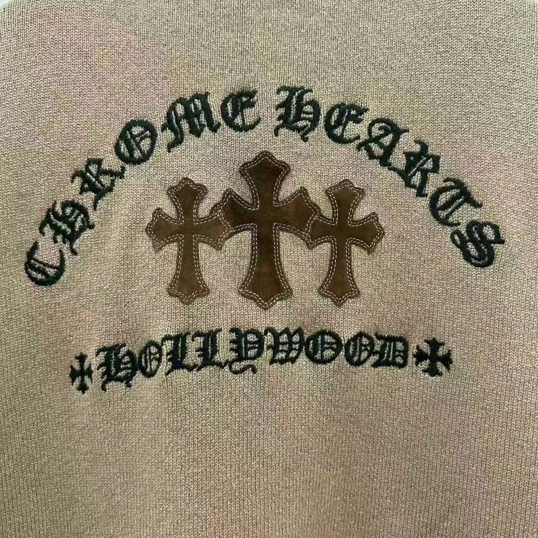 Chrome Hearts chrome hearts cross knit cardigan in beige Size US XL / EU 56 / 4 - 8 Thumbnail