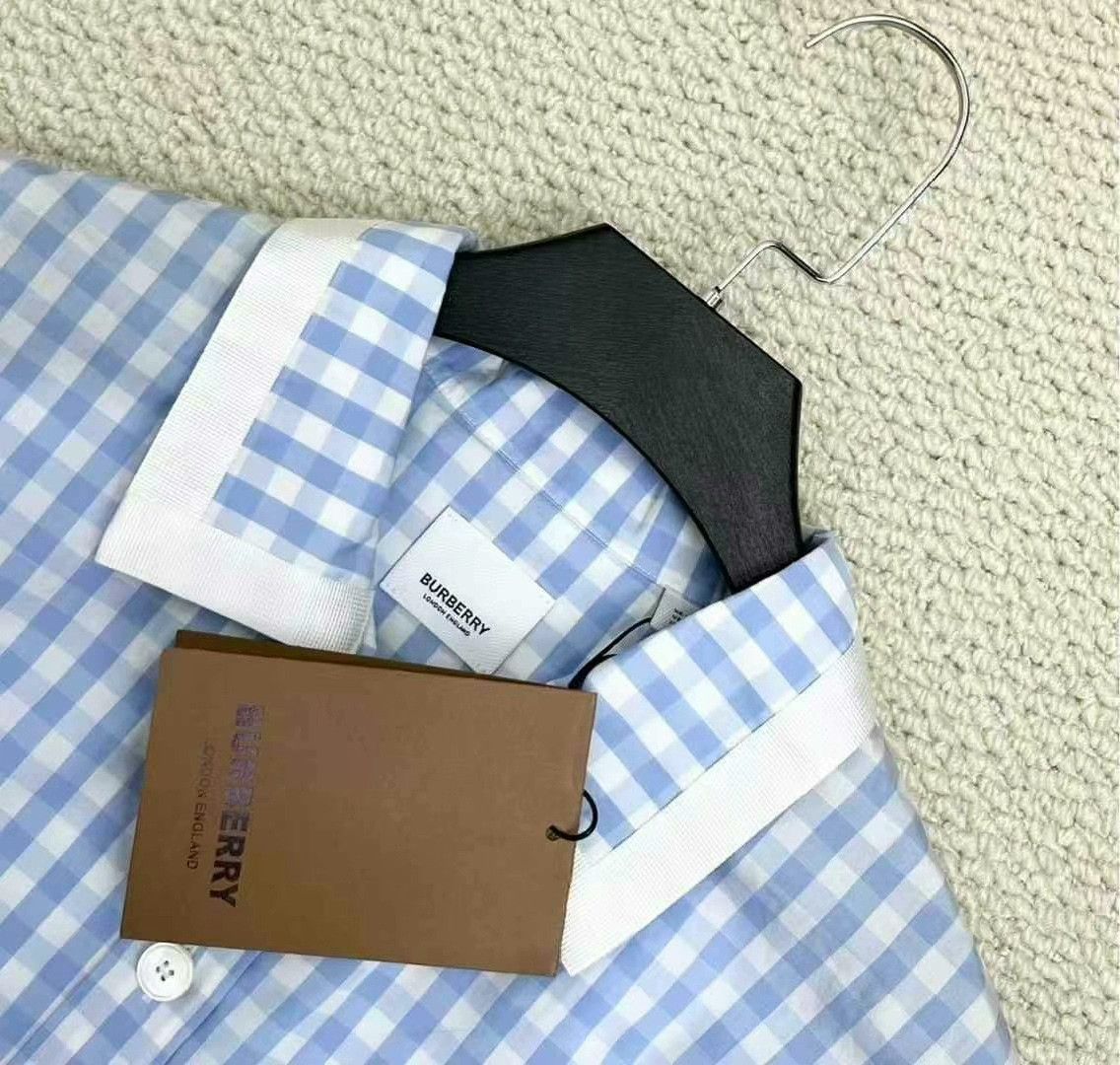 Burberry burberry blue and white check short sleeve shirt Size US L / EU 52-54 / 3 - 3 Thumbnail