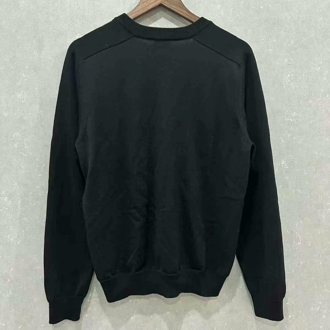 Celine celine black v-neck wool sweater size S Size S / US 4 / IT 40 - 2 Thumbnail
