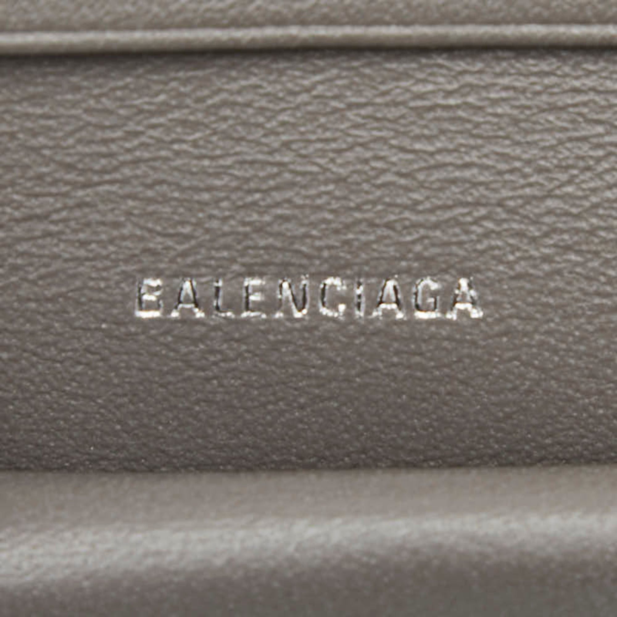 Balenciaga Balenciaga Logo Bifold Compact Wallet 594216 Gray Leather Women's BALENCIAGA Size ONE SIZE - 8 Thumbnail