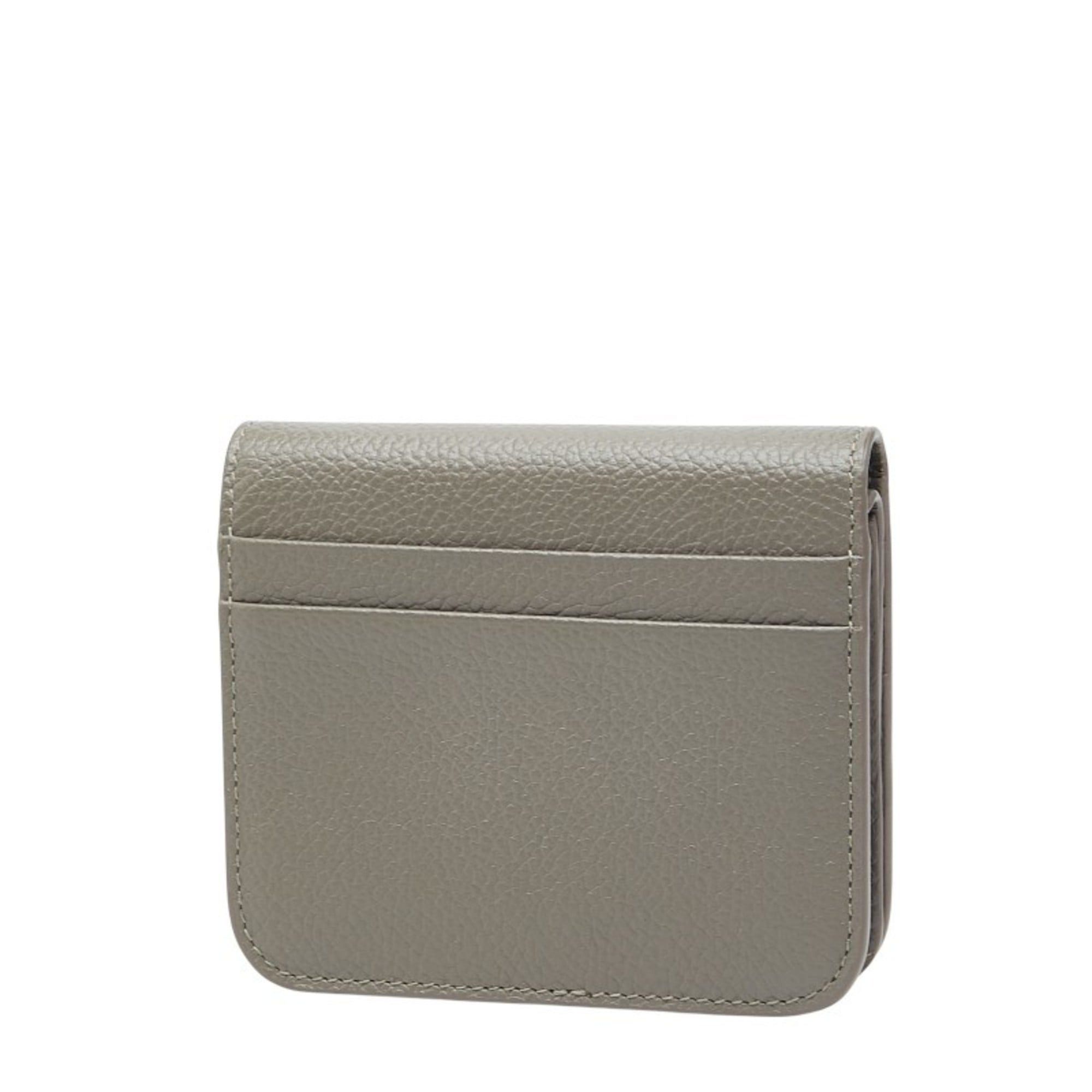 Balenciaga Balenciaga Logo Bifold Compact Wallet 594216 Gray Leather Women's BALENCIAGA Size ONE SIZE - 2 Thumbnail