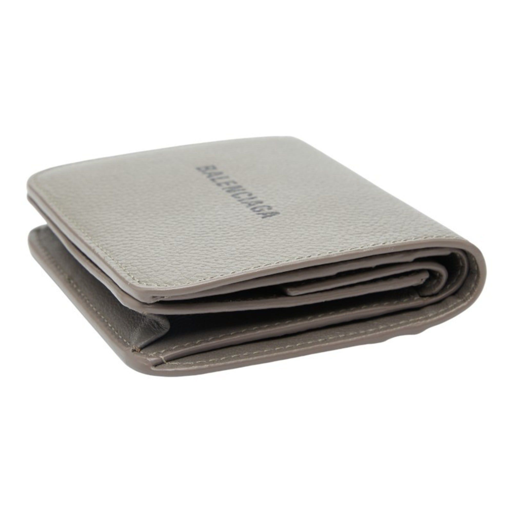 Balenciaga Balenciaga Logo Bifold Compact Wallet 594216 Gray Leather Women's BALENCIAGA Size ONE SIZE - 5 Thumbnail