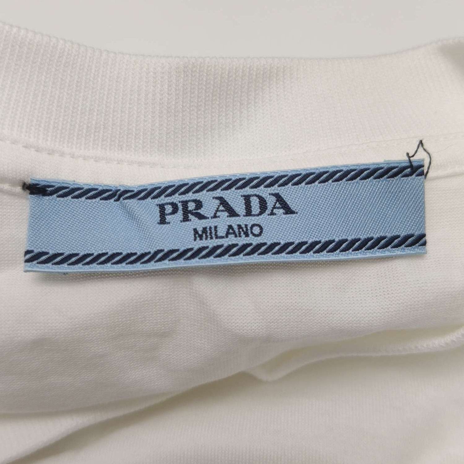 Prada Prada Colorblock Cotton T-shirt with Triangle Logo 0089 Size XS / US 0-2 / IT 36-38 - 5 Thumbnail