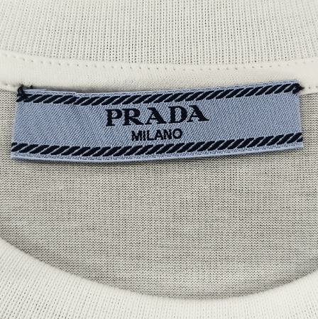 Prada Prada Colorblock Cotton T-shirt with Triangle Logo 0089 Size XS / US 0-2 / IT 36-38 - 10 Thumbnail