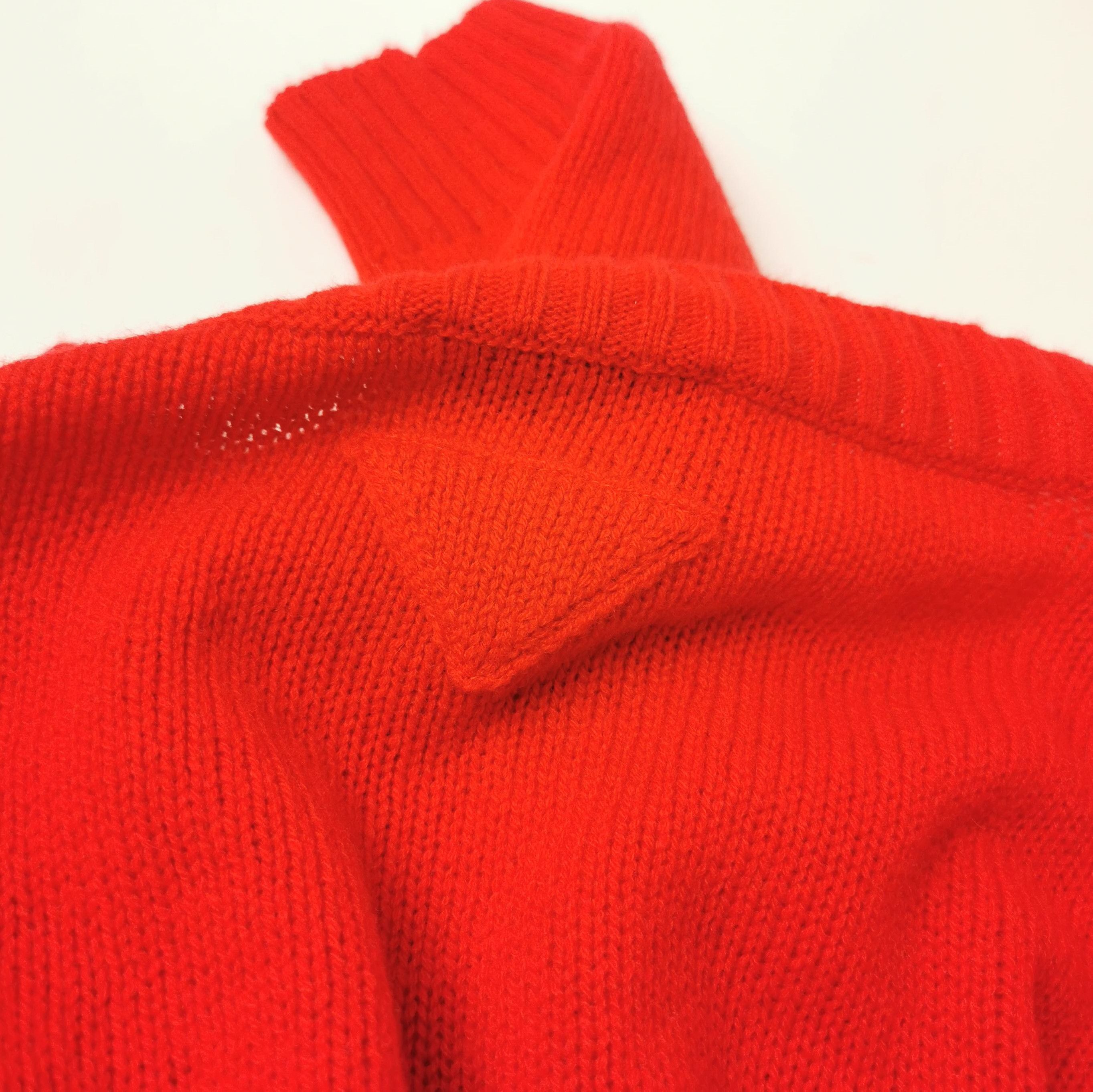 Prada Prada Red Wool Pleated Long Sleeve Dress 0089 Size M / US 6-8 / IT 42-44 - 3 Thumbnail