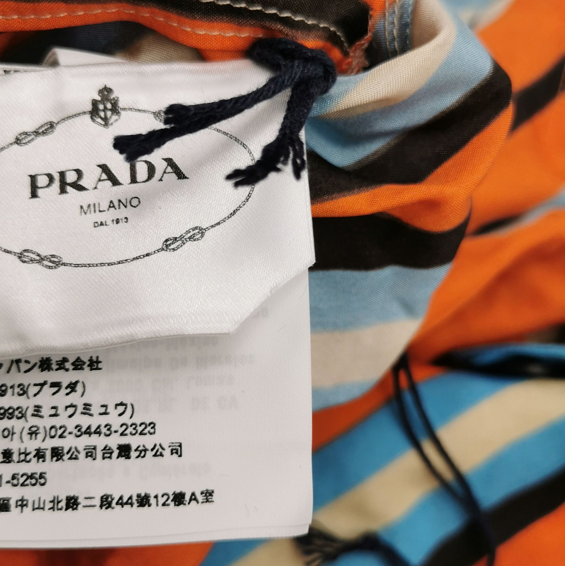 Prada Prada Striped Silk Logo Collared Long Sleeve Shirt 0089 Size S / US 4 / IT 40 - 10 Thumbnail