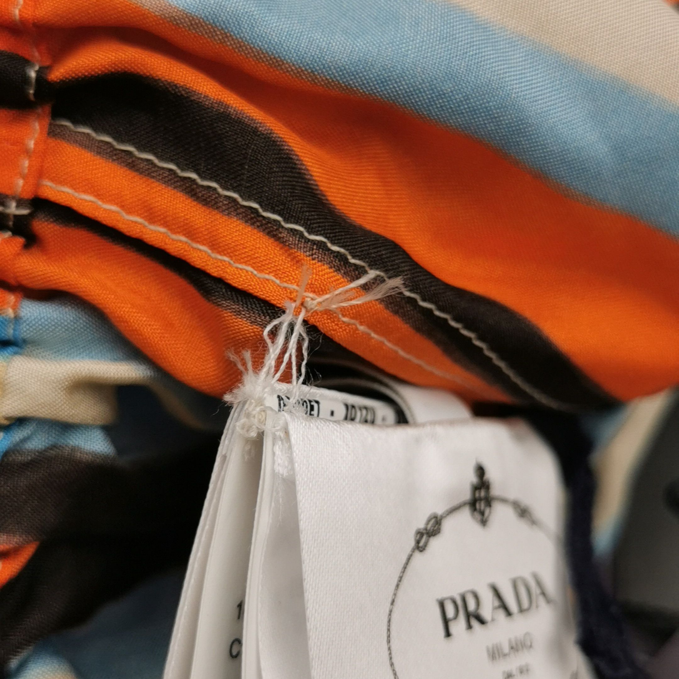 Prada Prada Striped Silk Logo Collared Long Sleeve Shirt 0089 Size S / US 4 / IT 40 - 11 Thumbnail