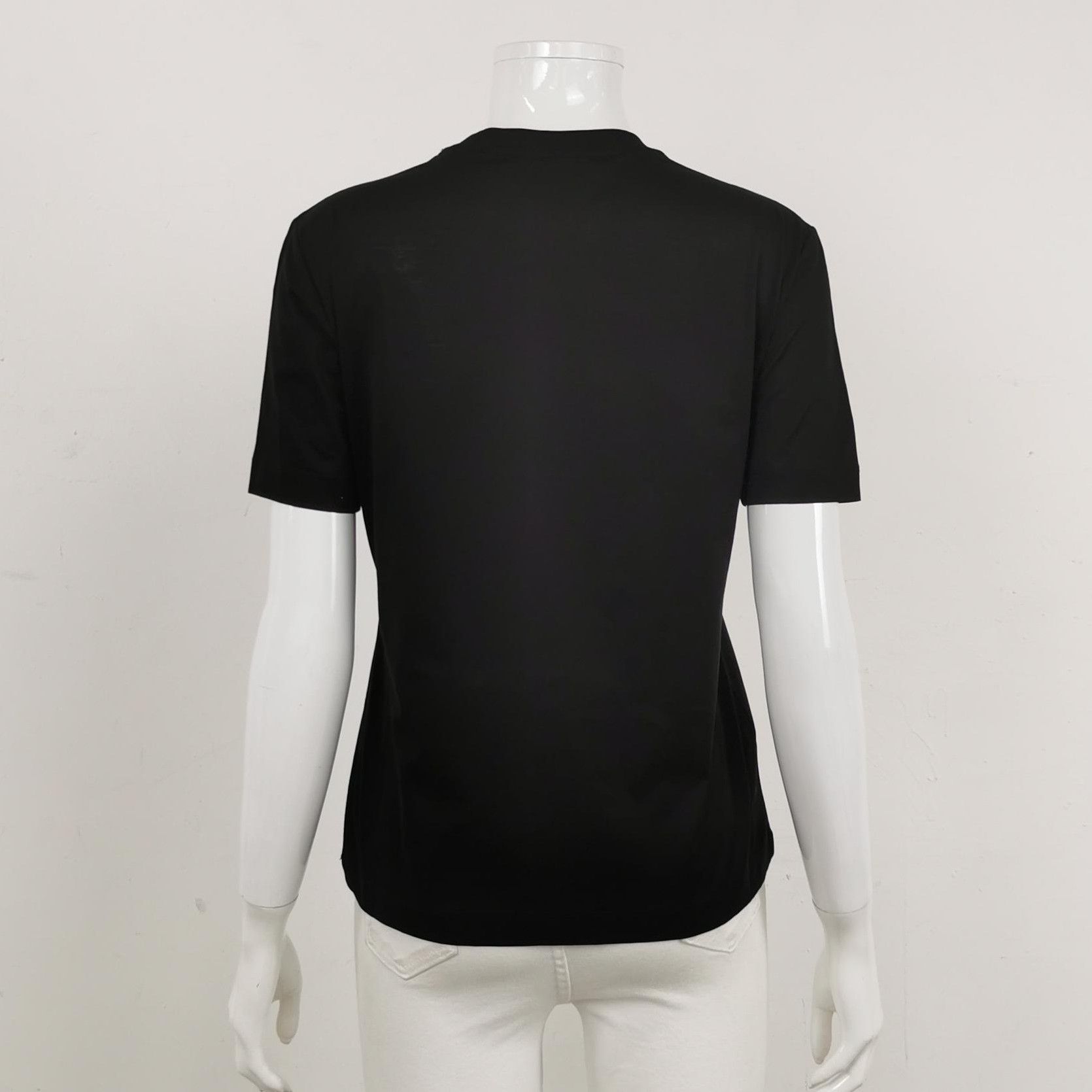 Prada Prada Black Cotton Crew Neck T-Shirt 0089 Size S / US 4 / IT 40 - 2 Thumbnail