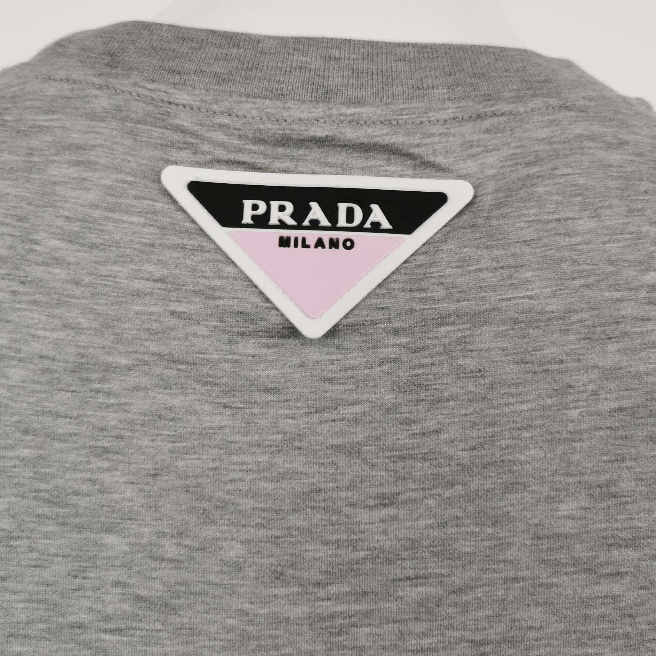 Prada Prada Logo Cotton Crew Neck T-Shirt 0089 Size M / US 6-8 / IT 42-44 - 3 Thumbnail
