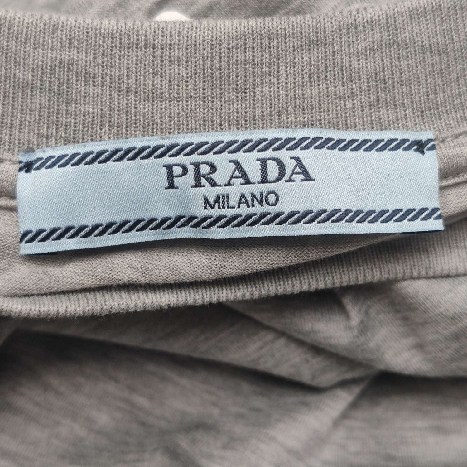 Prada Prada Logo Cotton Crew Neck T-Shirt 0089 Size M / US 6-8 / IT 42-44 - 4 Thumbnail