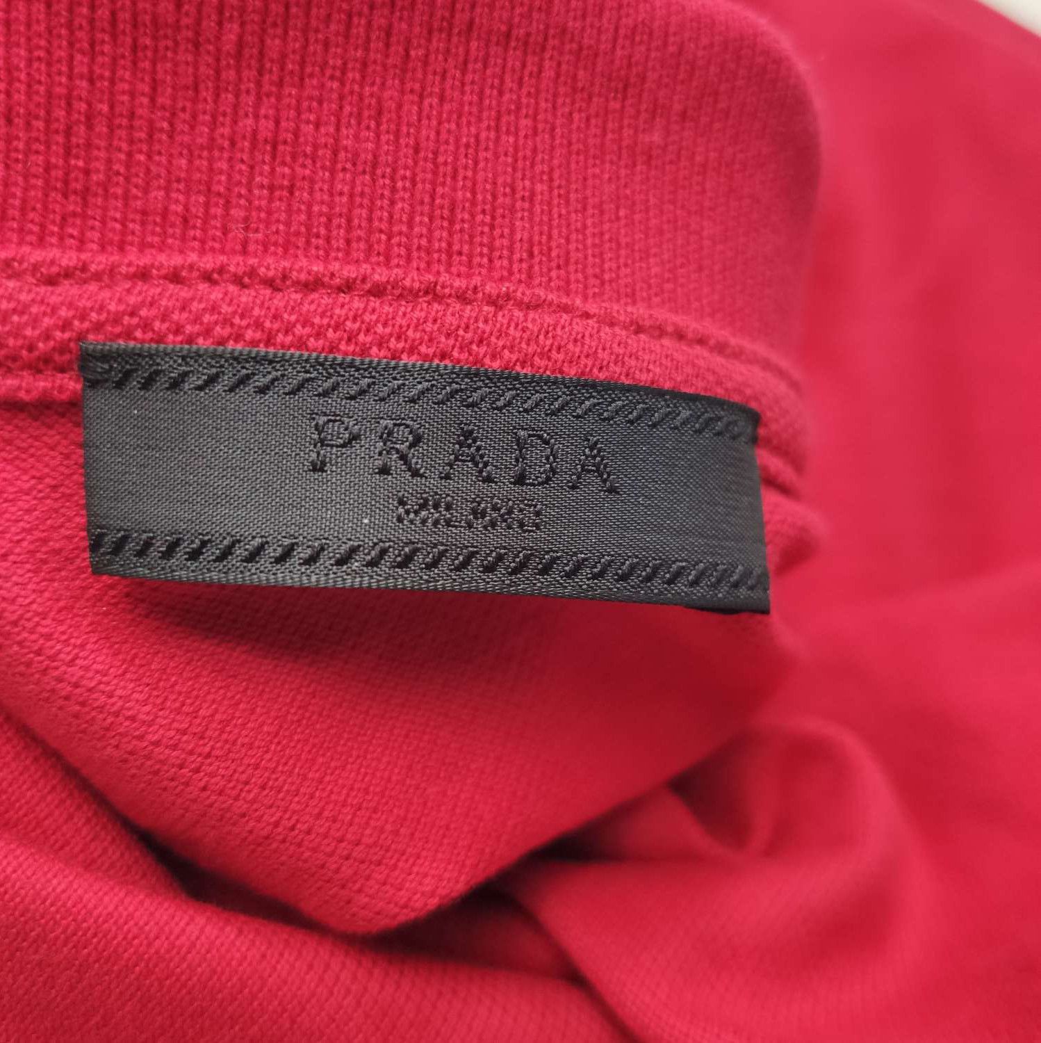 Prada Prada Red Cotton Logo Polo Shirt 0089 Size S / US 4 / IT 40 - 5 Thumbnail
