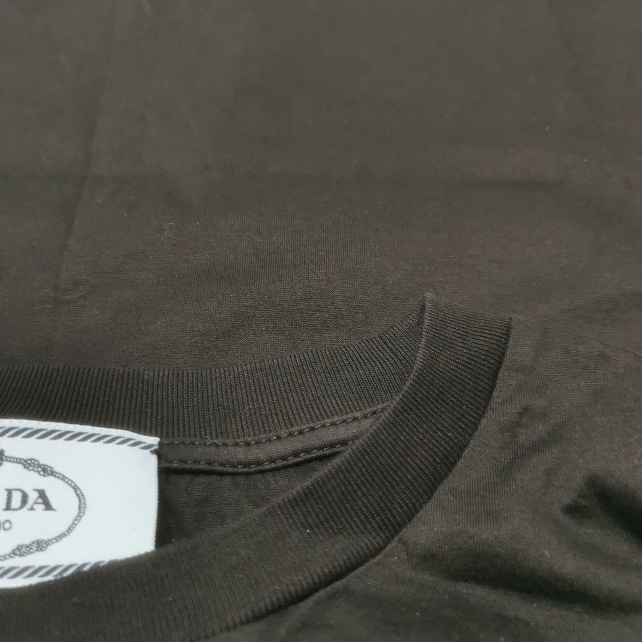 Prada Prada Black Cotton Crew Neck T-Shirt 0089 Size XXL / US 16-18 / IT 52-54 - 7 Thumbnail