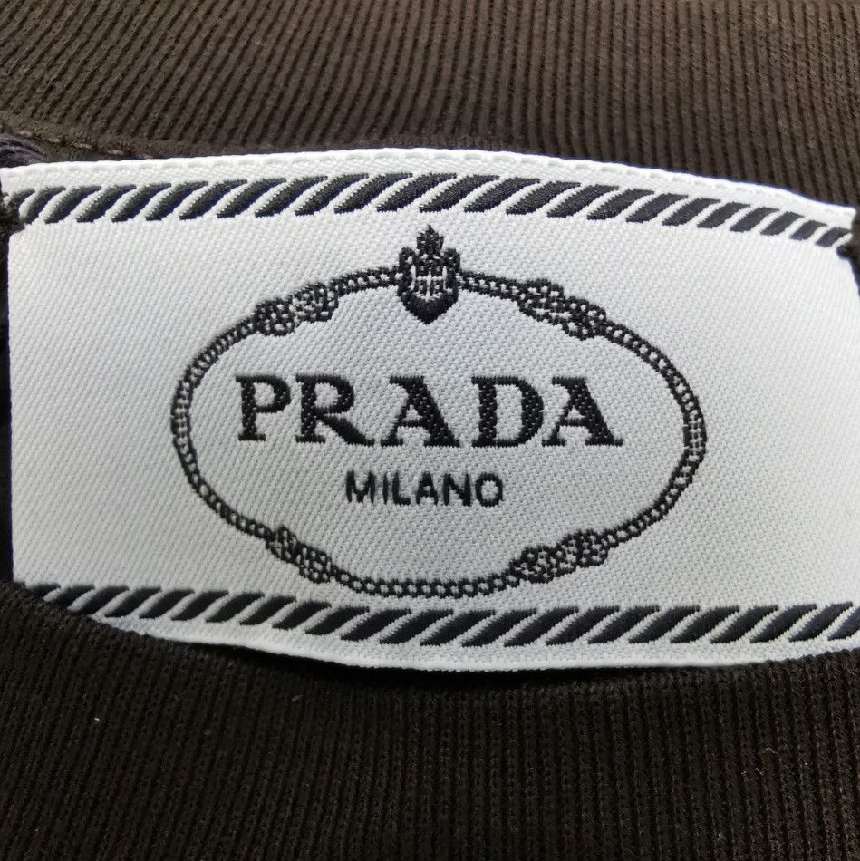 Prada Prada Black Cotton Crew Neck T-Shirt 0089 Size XXL / US 16-18 / IT 52-54 - 4 Thumbnail