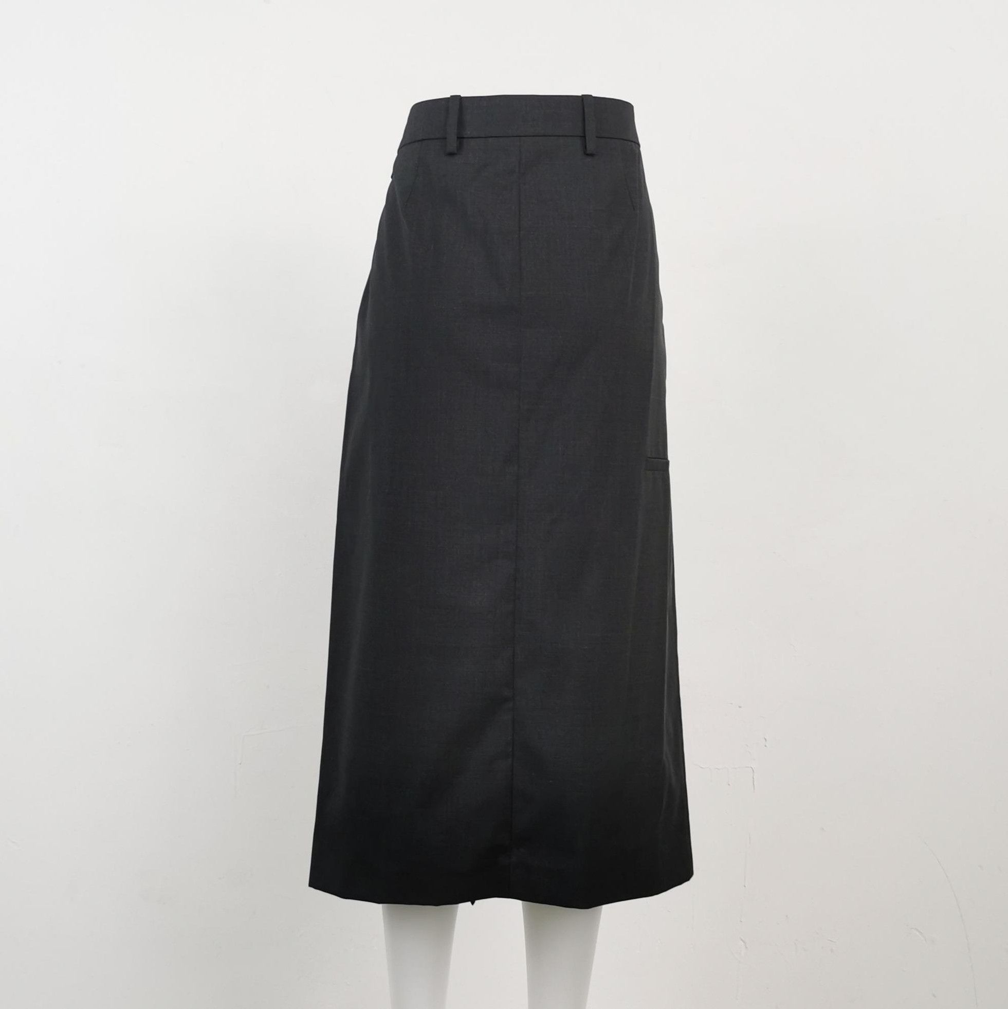 Prada Prada Black Wool Midi Skirt Size 42 0089 Size 42" / US 20 - 2 Thumbnail