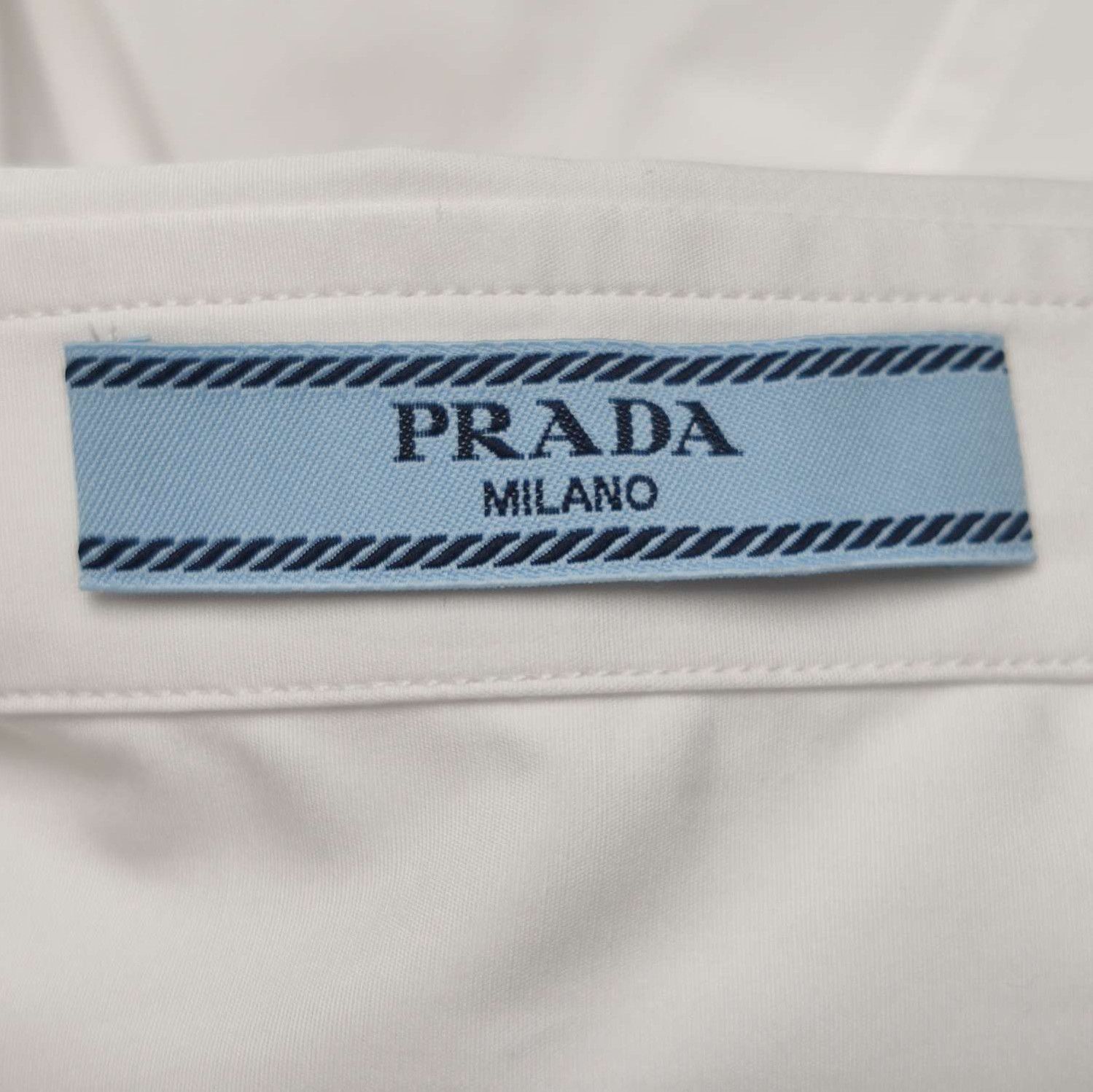 Prada Prada Cotton Long Sleeve Button-Up Shirt 0089 Size XXS / US 00 / IT 34 - 4 Thumbnail