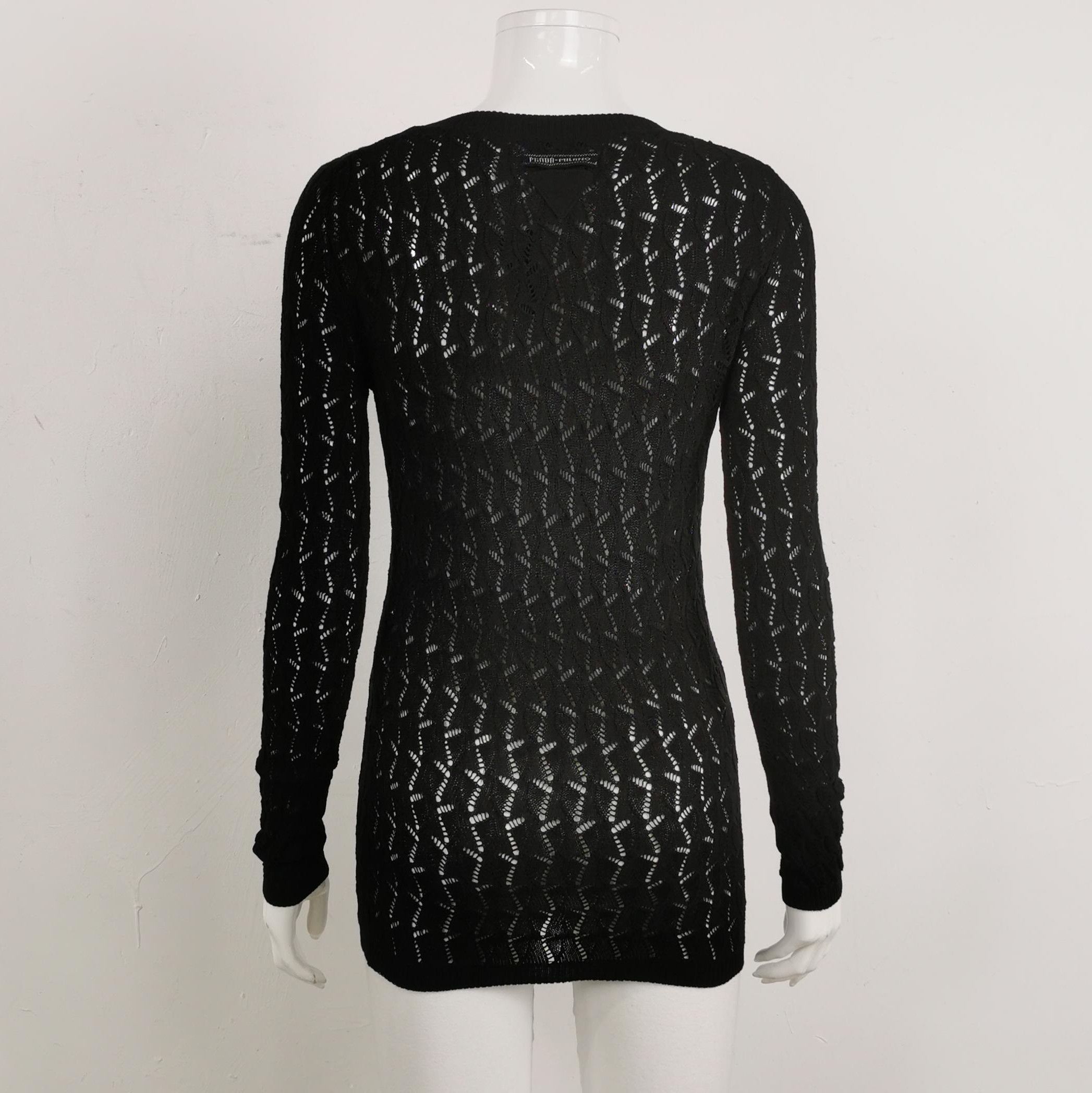 Prada Prada Black Long Sleeve Knit Top 0089 Size XS / US 0-2 / IT 36-38 - 2 Thumbnail
