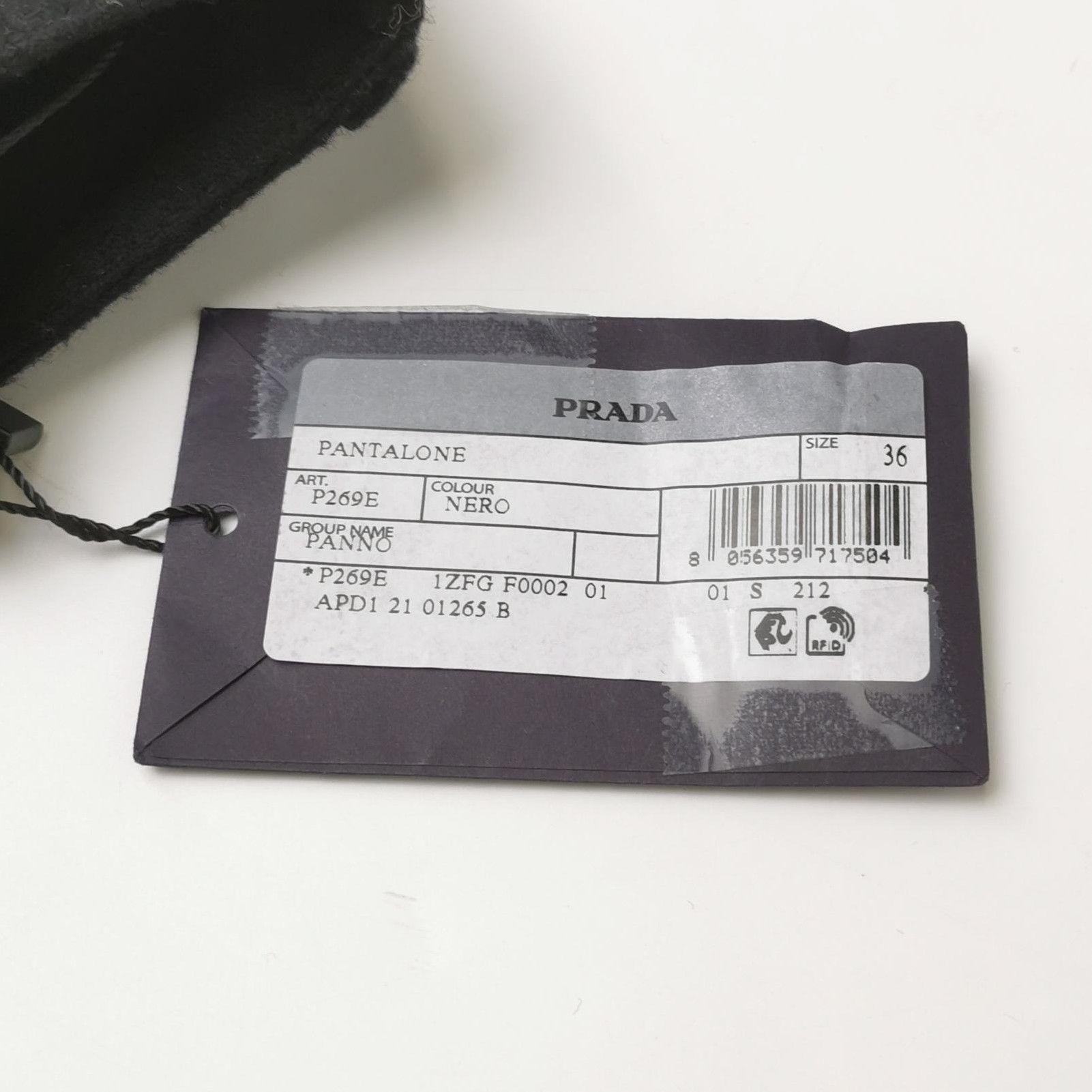 Prada Prada Wool Blend Triangle Logo Long Pants 0089 Size 22" - 5 Thumbnail