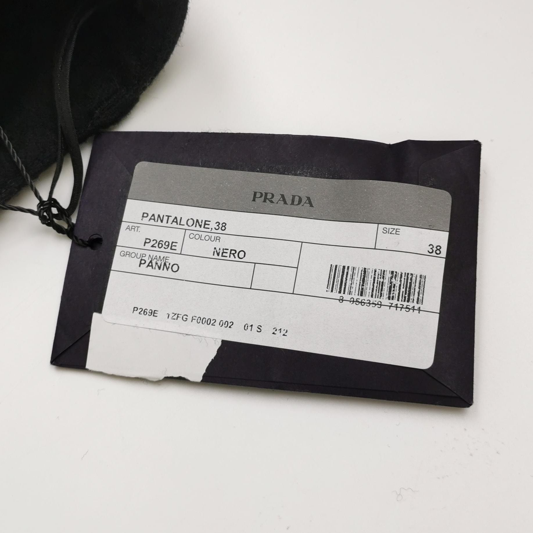 Prada Prada Wool Blend Triangle Logo Trousers in Black 0089 Size 38" / US 16 / IT 52 - 5 Thumbnail