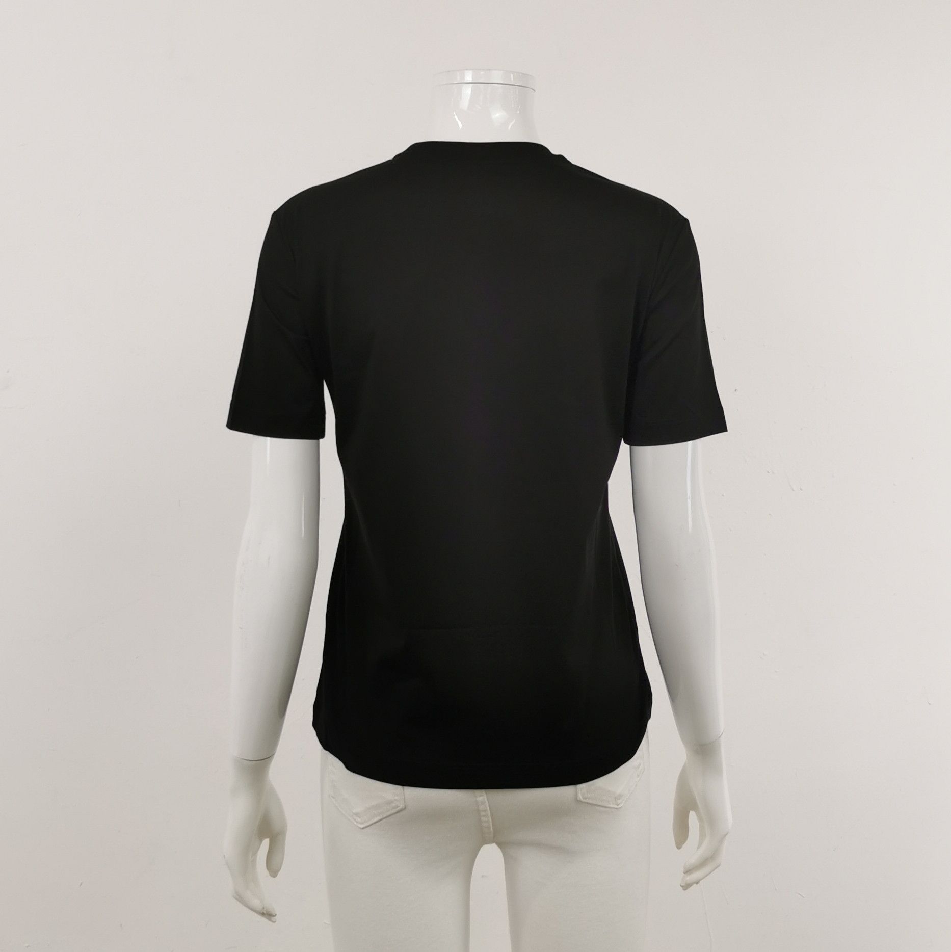Prada Prada Classic Black Cotton Round Neck T-Shirt 0089 Size XS / US 0-2 / IT 36-38 - 2 Thumbnail
