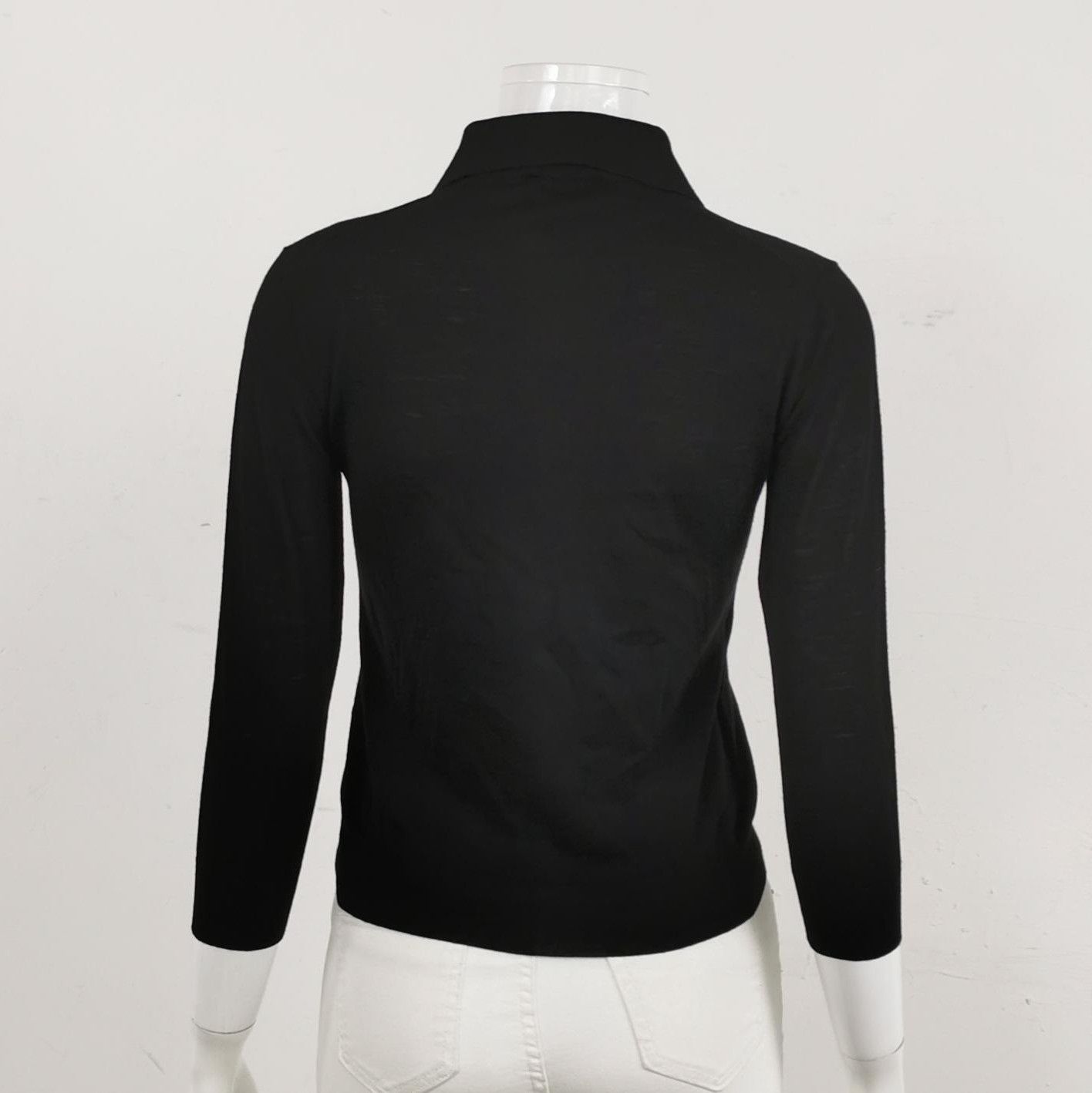 Prada Prada Black Wool Knit Polo Sweater 0089 Size XXS / US 00 / IT 34 - 2 Thumbnail
