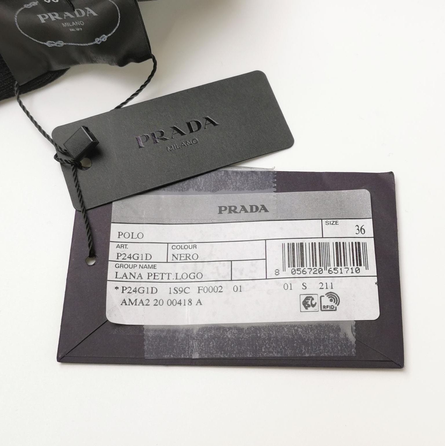 Prada Prada Black Wool Knit Polo Sweater 0089 Size XXS / US 00 / IT 34 - 4 Thumbnail