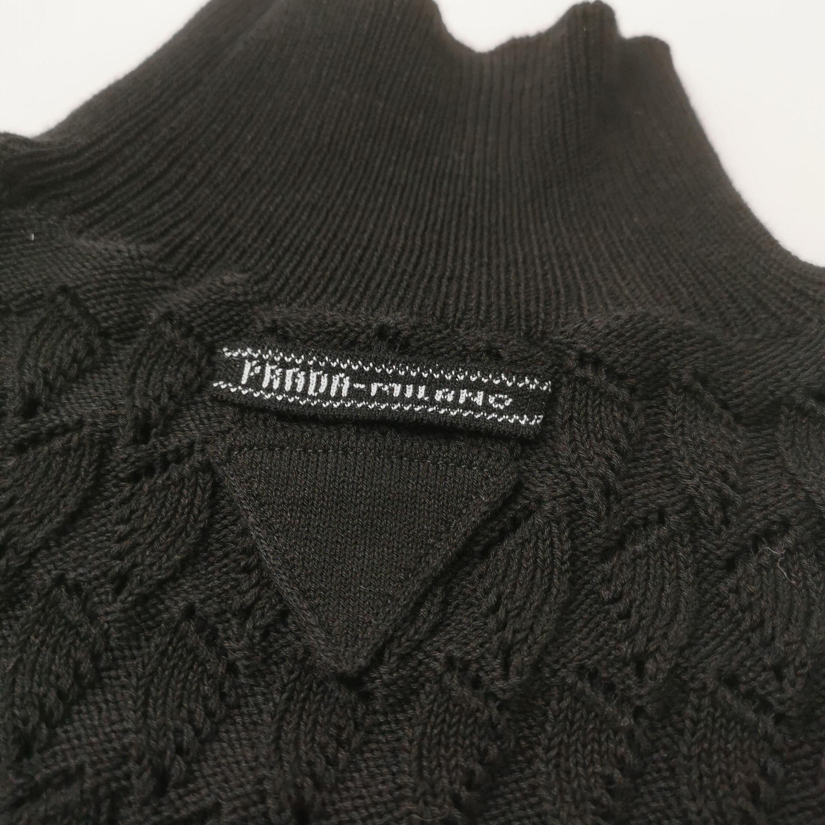 Prada Prada Black Turtleneck Knit Top with Cutouts 0089 Size XXS / US 00 / IT 34 - 3 Thumbnail