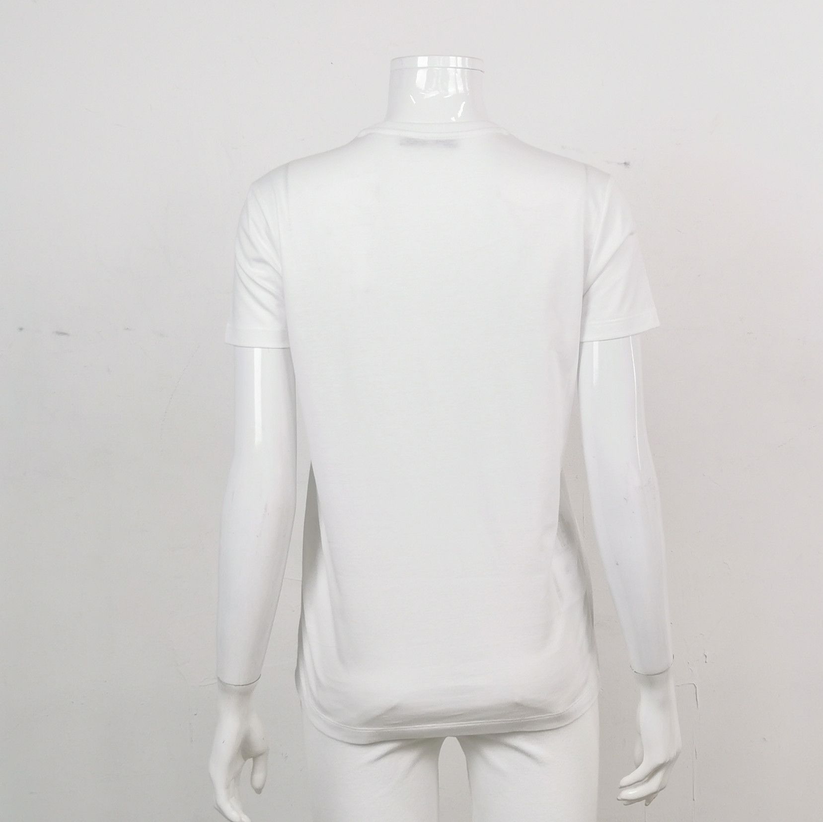 Prada Prada Cotton Short Sleeve T-shirt in White 0089 Size M / US 6-8 / IT 42-44 - 2 Thumbnail
