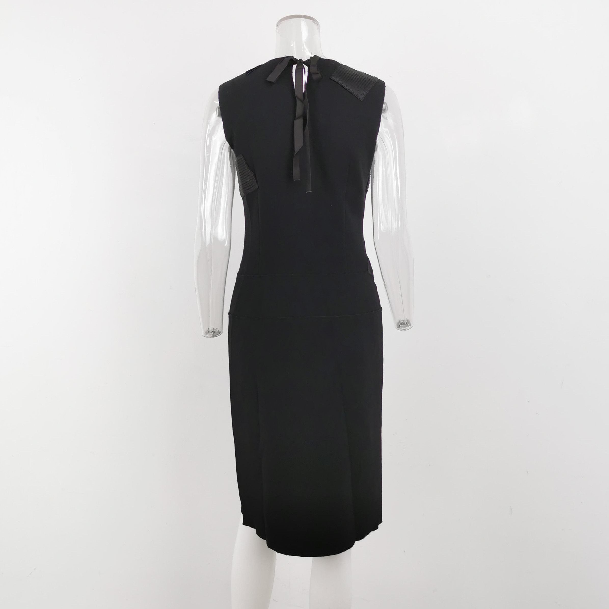 Prada Prada Wool Sleeveless Patchwork Dress 0089 Size L / US 10 / IT 46 - 3 Thumbnail
