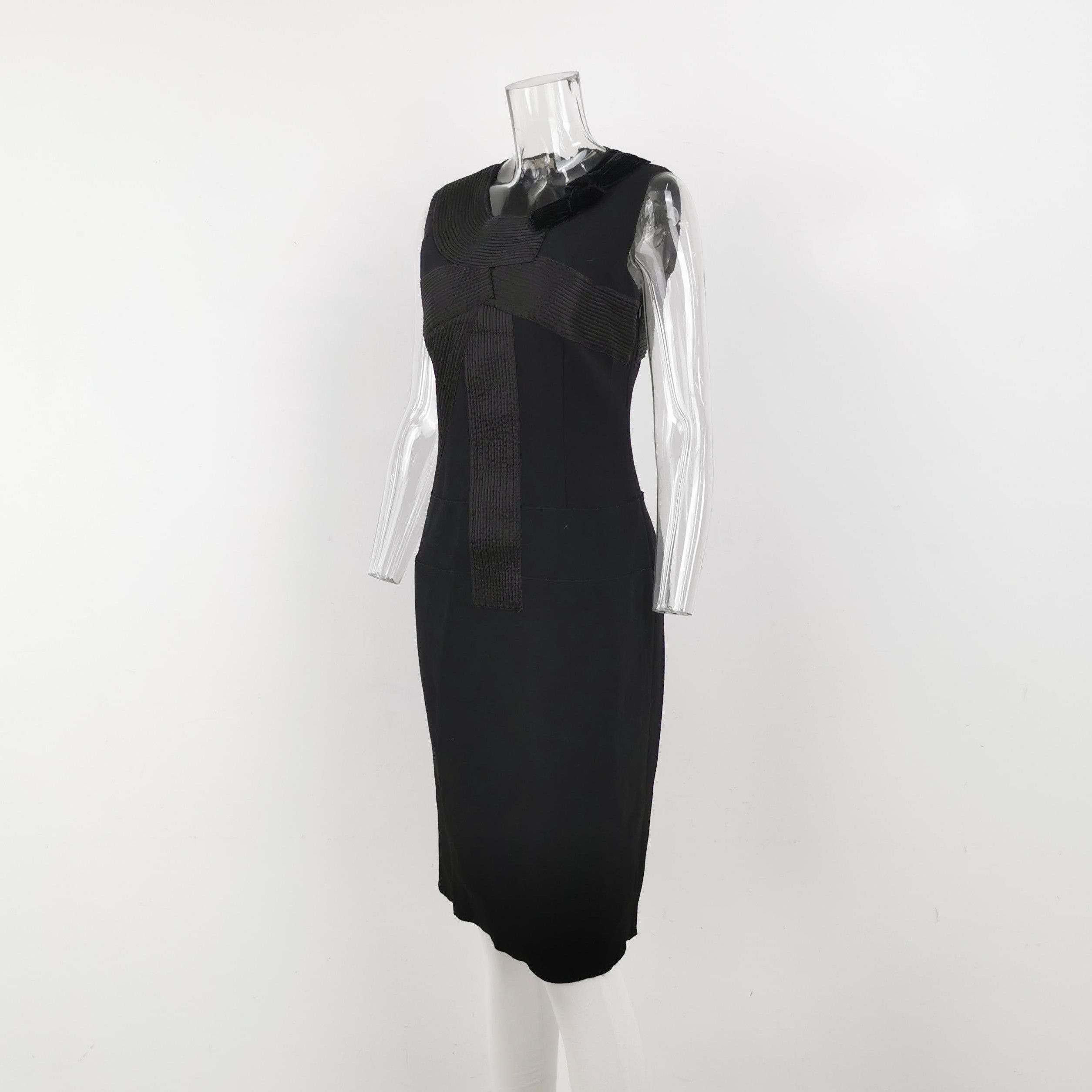 Prada Prada Wool Sleeveless Patchwork Dress 0089 Size L / US 10 / IT 46 - 2 Thumbnail