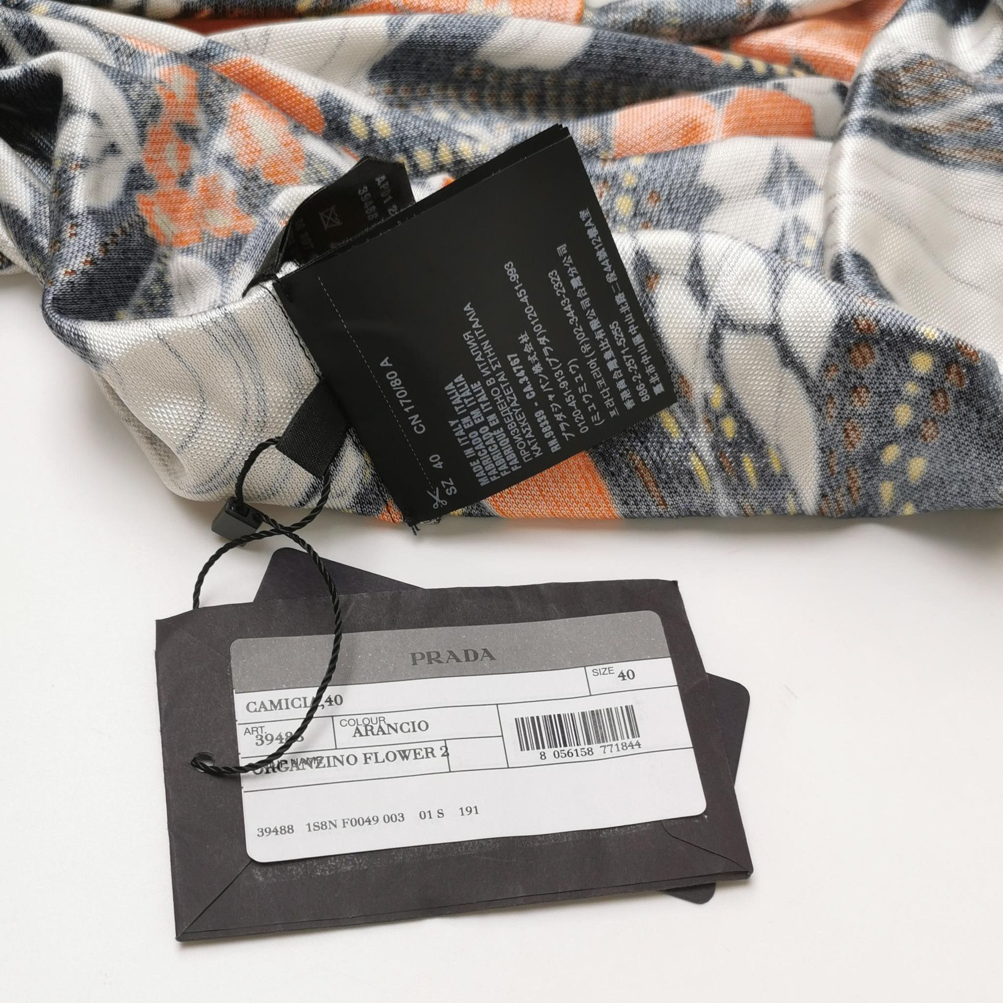 Prada Prada Colorful Floral Print Logo Long Sleeve Shirt 0089 Size L / US 10 / IT 46 - 5 Thumbnail