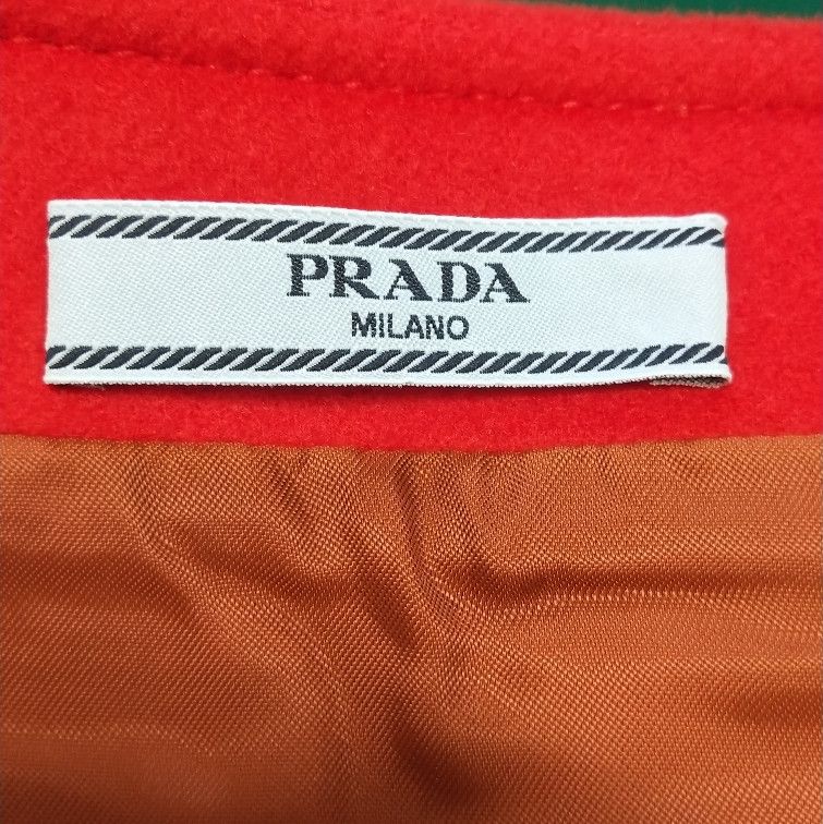 Prada Prada Red Wool Mini Skirt with Detail 0089 Size 38" / US 16 / IT 52 - 6 Thumbnail