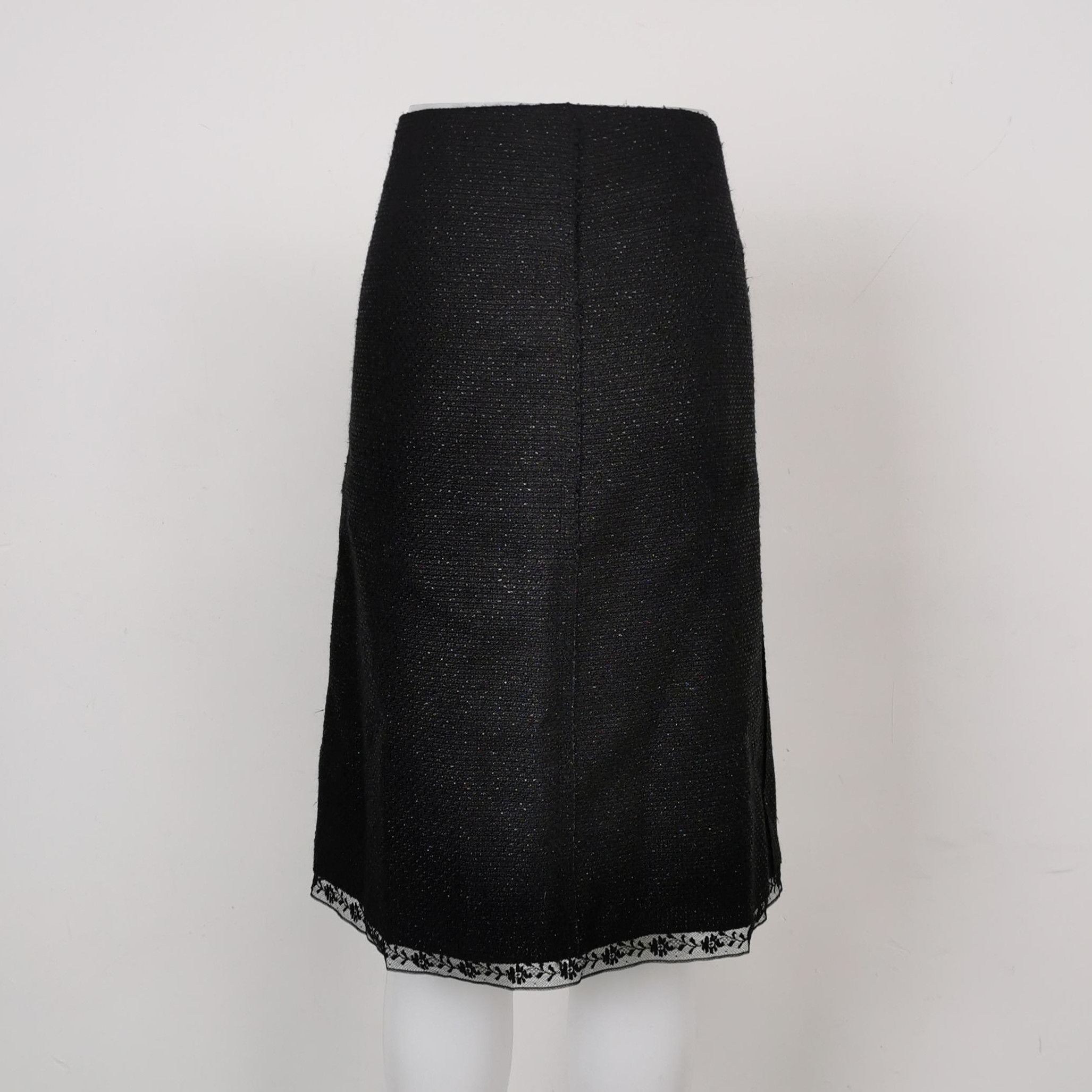 Prada Prada Black Silk Blend Midi Skirt Size 42 0089 Size 42" / US 20 - 2 Thumbnail