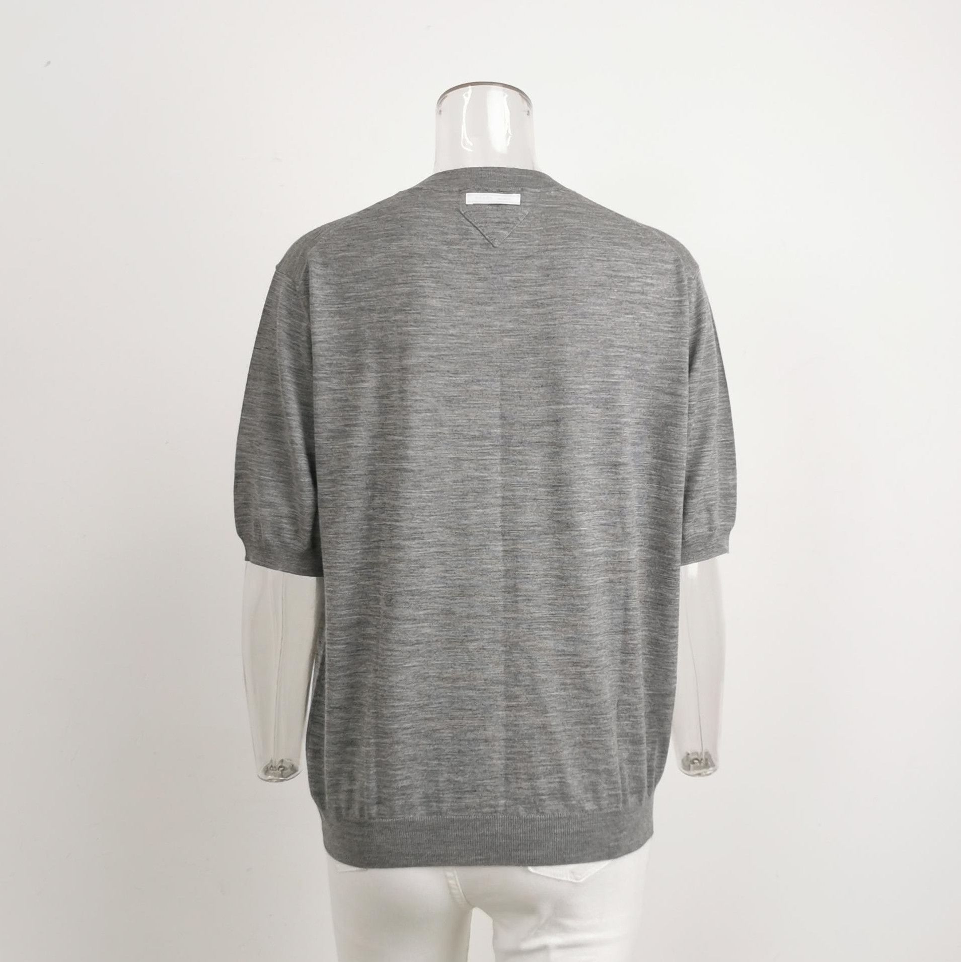 Prada Prada Gray Wool Sweater for Women 0089 Size L / US 10 / IT 46 - 2 Thumbnail