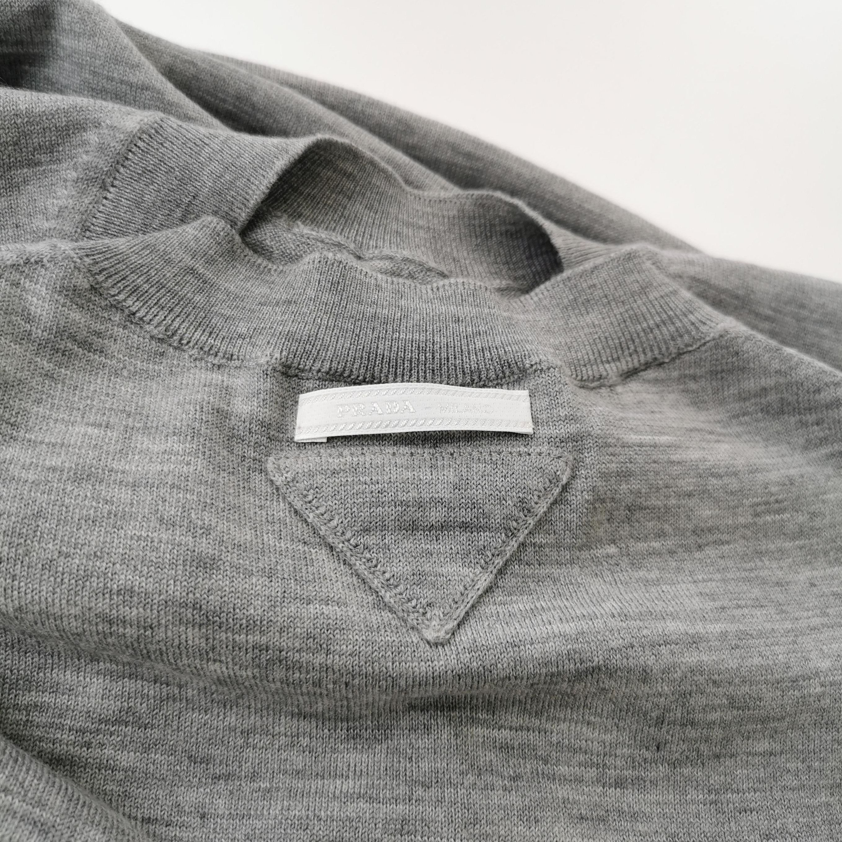 Prada Prada Gray Wool Sweater for Women 0089 Size L / US 10 / IT 46 - 3 Thumbnail