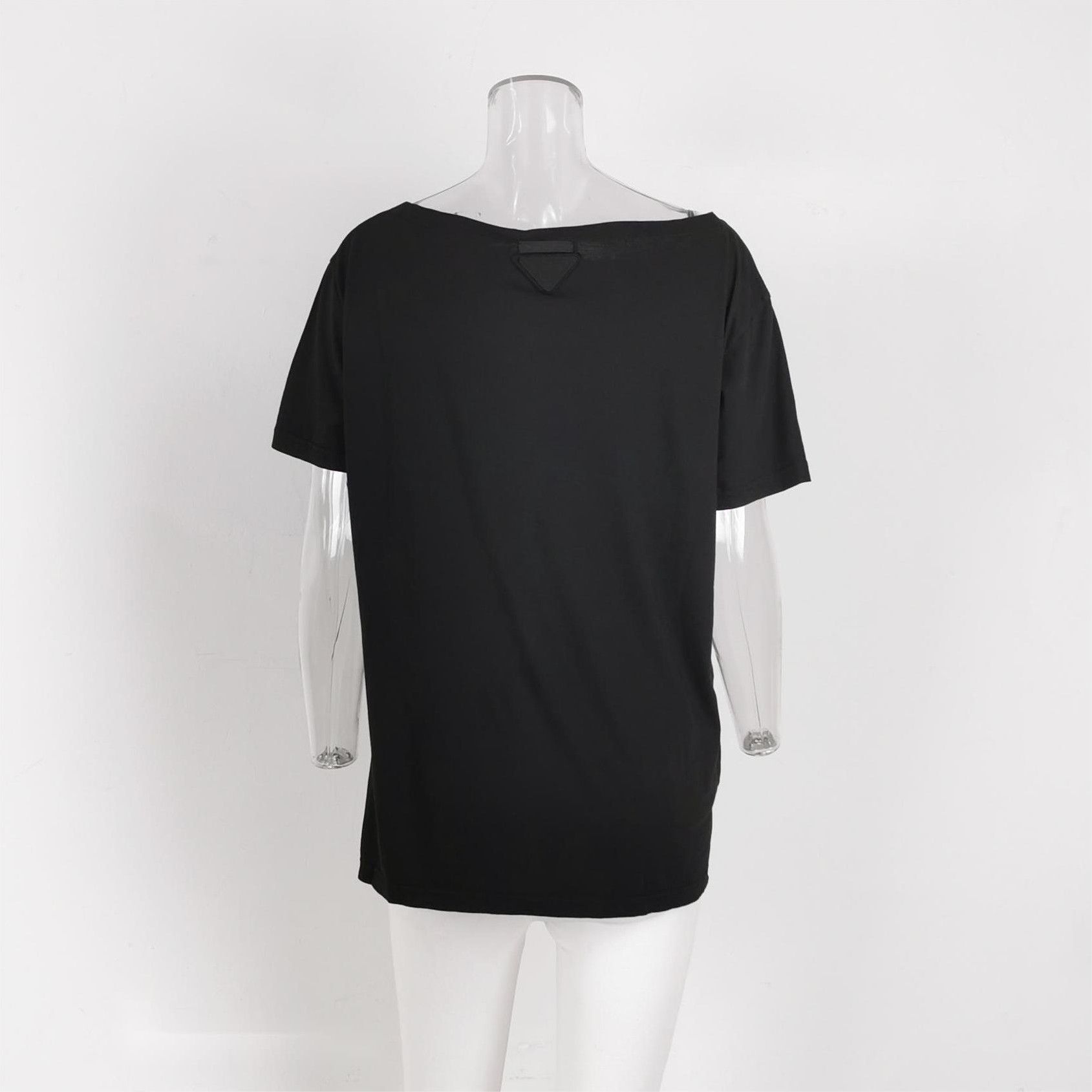 Prada Prada Black Cotton Crew Neck T-Shirt Size XL 0089 Size XL / US 12-14 / IT 48-50 - 3 Thumbnail