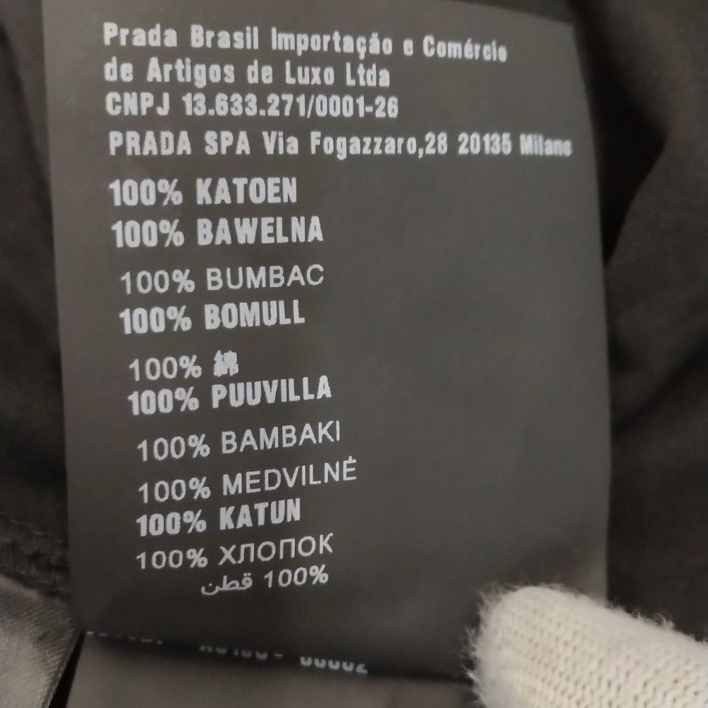 Prada Prada Black Cotton Crew Neck T-Shirt Size XL 0089 Size XL / US 12-14 / IT 48-50 - 8 Thumbnail
