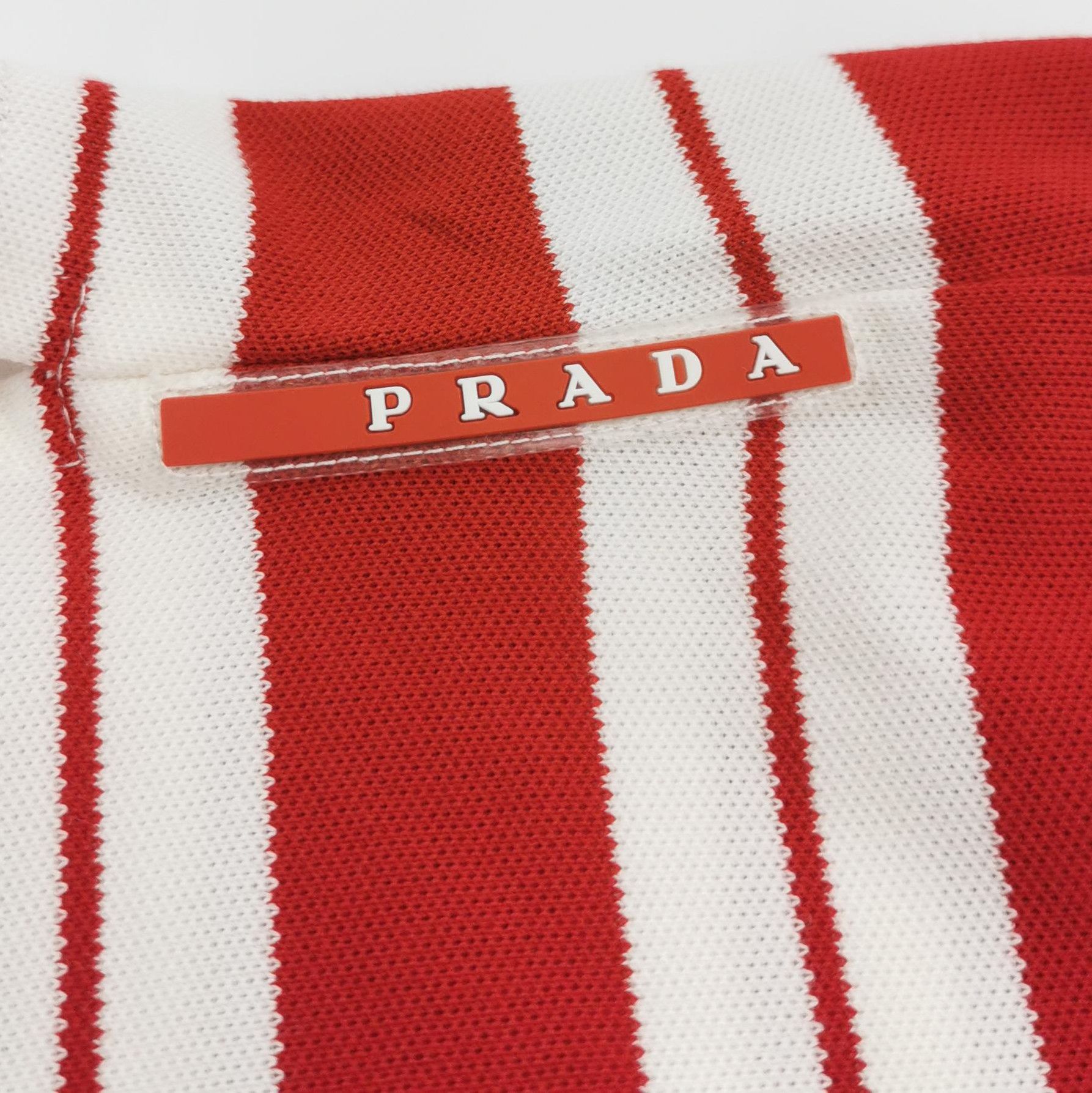 Prada Prada Striped Cotton Polo Shirt in Medium 0089 Size M / US 6-8 / IT 42-44 - 4 Thumbnail