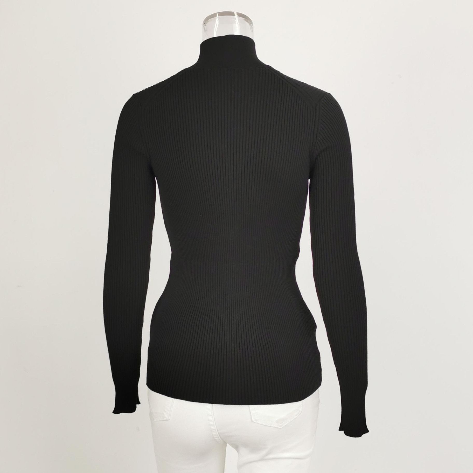 Prada Prada Black High-Neck Ribbed Knit Sweater 0089 Size S / US 4 / IT 40 - 3 Thumbnail
