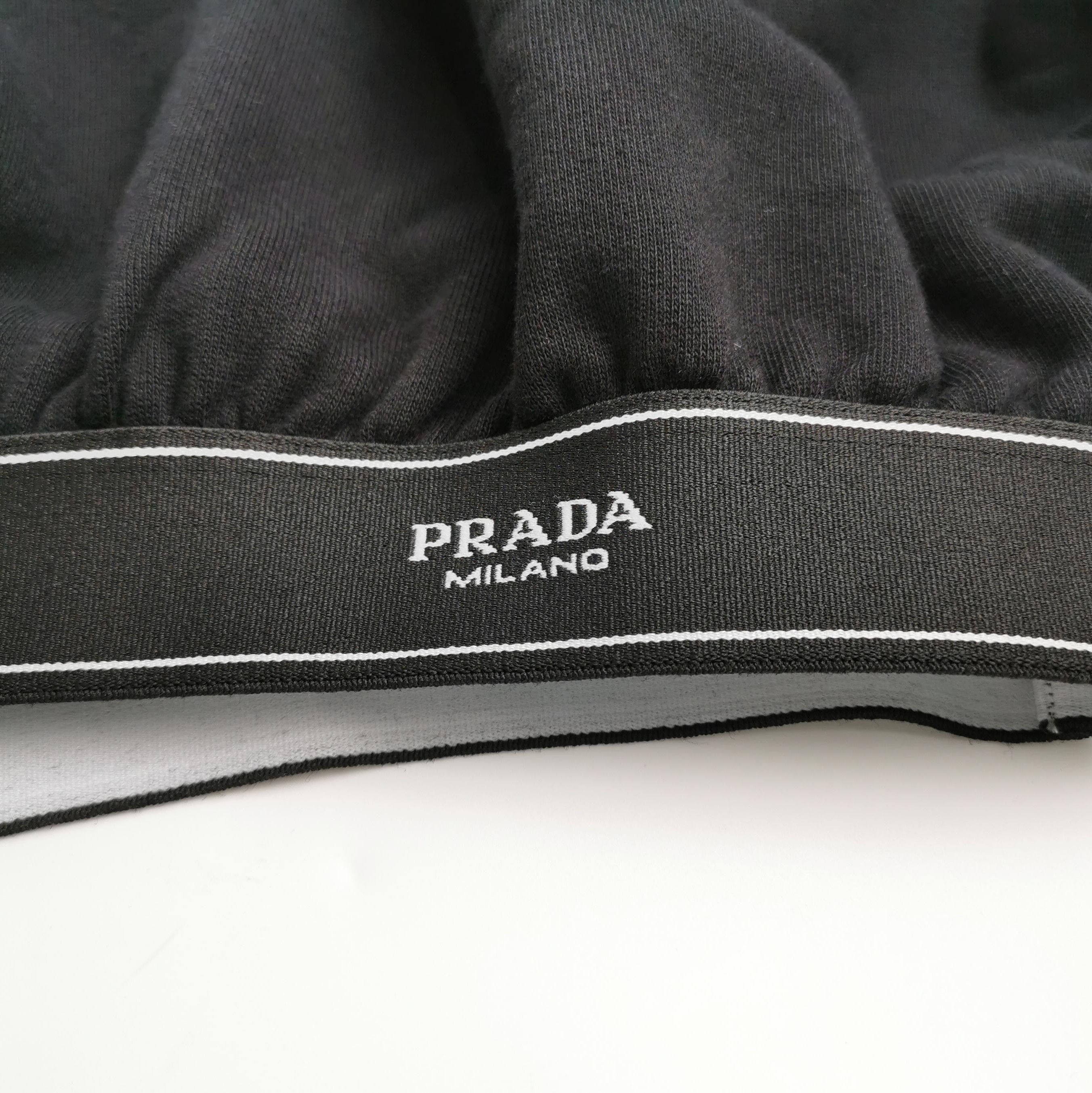 Prada Prada Black Logo Round Neck Crop Top 0089 Size S / US 4 / IT 40 - 3 Thumbnail