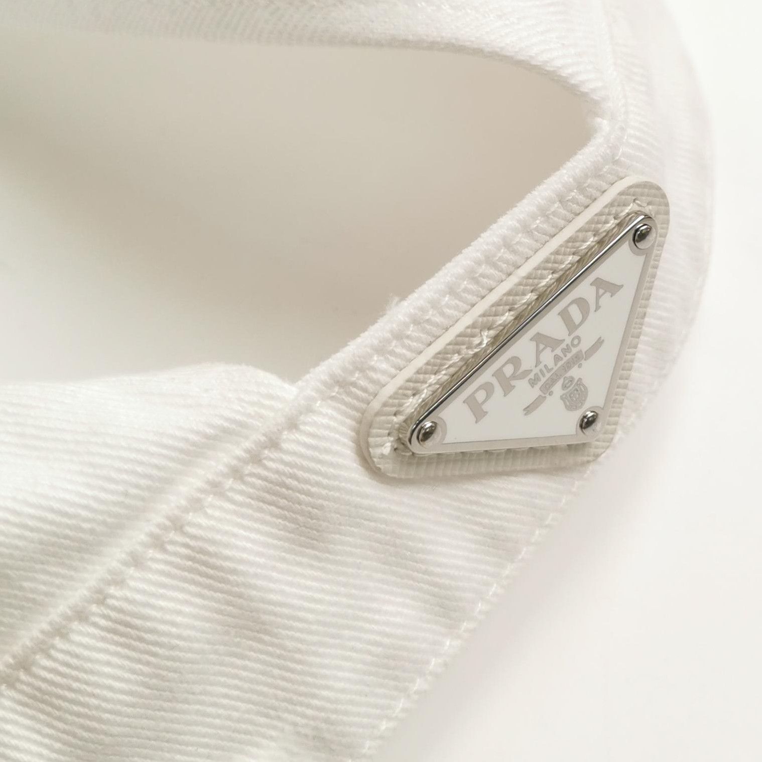 Prada Prada Cotton Triangle Logo Bralette in White 0089 Size S / US 4 / IT 40 - 3 Thumbnail