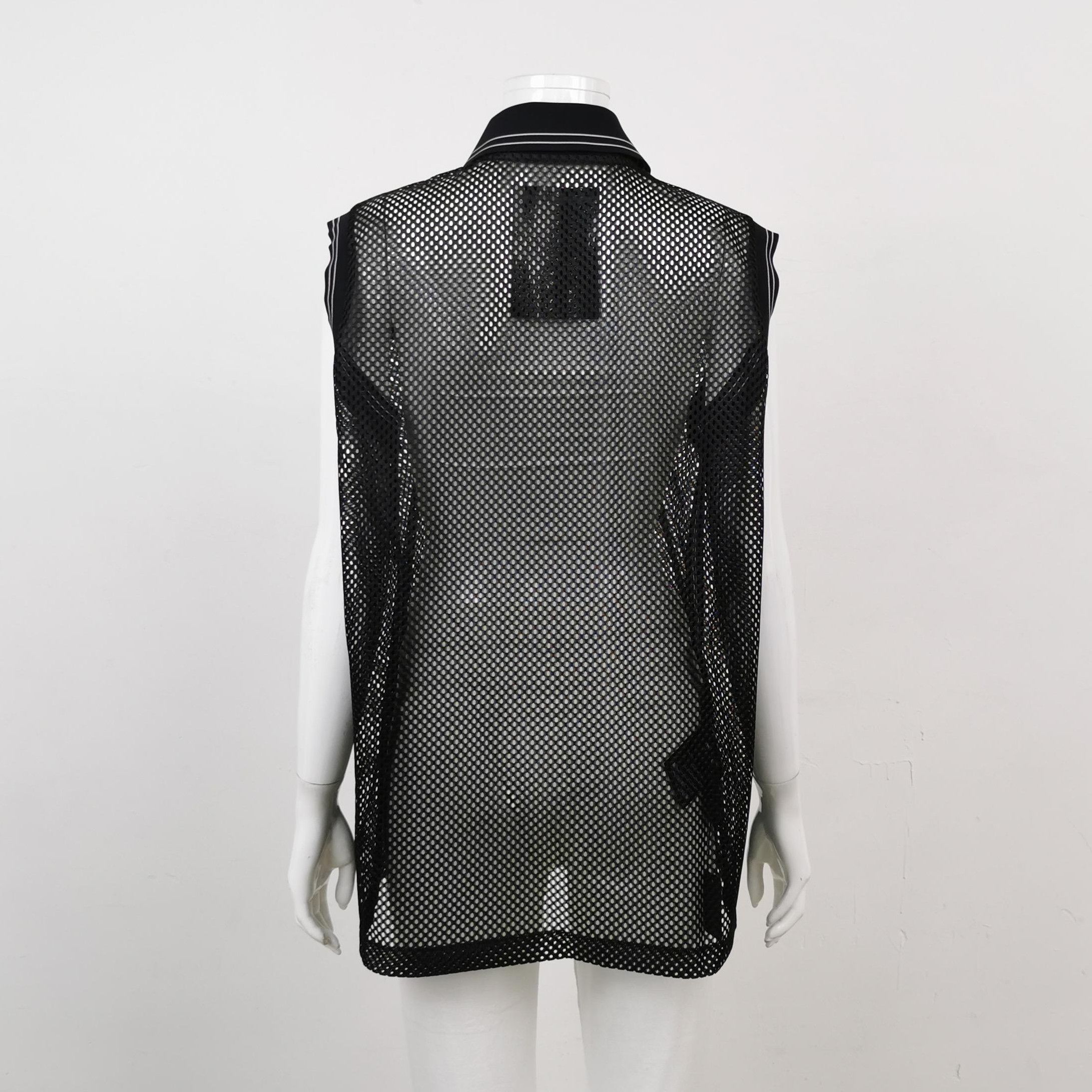 Prada Prada Sleeveless Mesh Polo Shirt with Logo 0089 Size L / US 10 / IT 46 - 2 Thumbnail