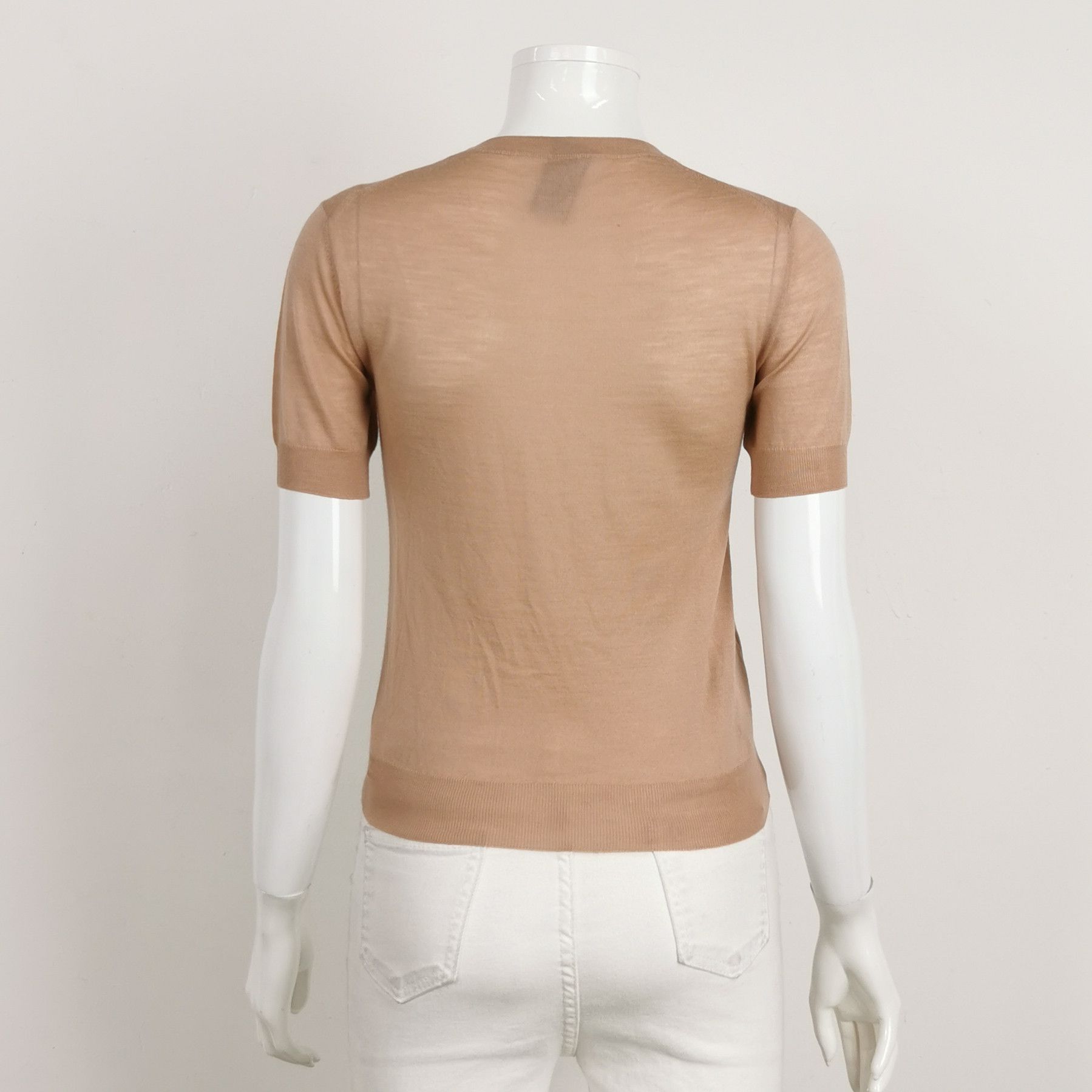 Prada Prada Wool Logo Short Sleeve Knit Top 0089 Size S / US 4 / IT 40 - 2 Thumbnail
