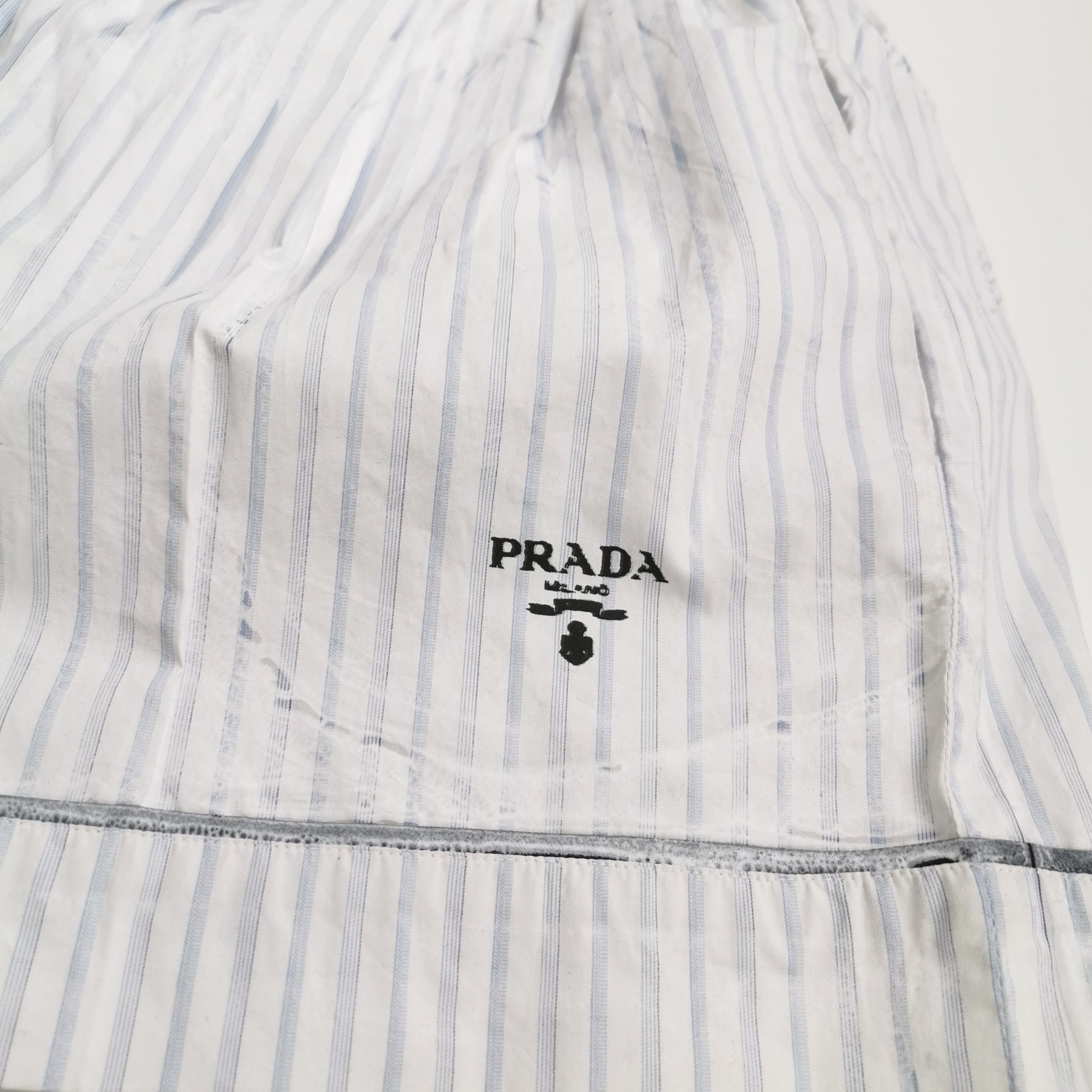 Prada Prada Striped Logo Cotton Shorts for Women 0089 Size 36" / US 14 / IT 50 - 3 Thumbnail