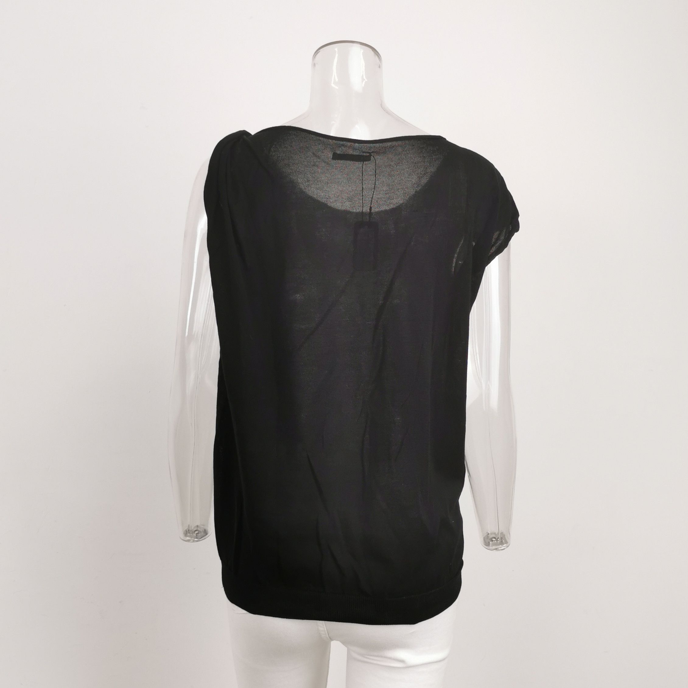 Prada Prada Black Cotton Knit Top for Women 0089 Size L / US 10 / IT 46 - 2 Thumbnail
