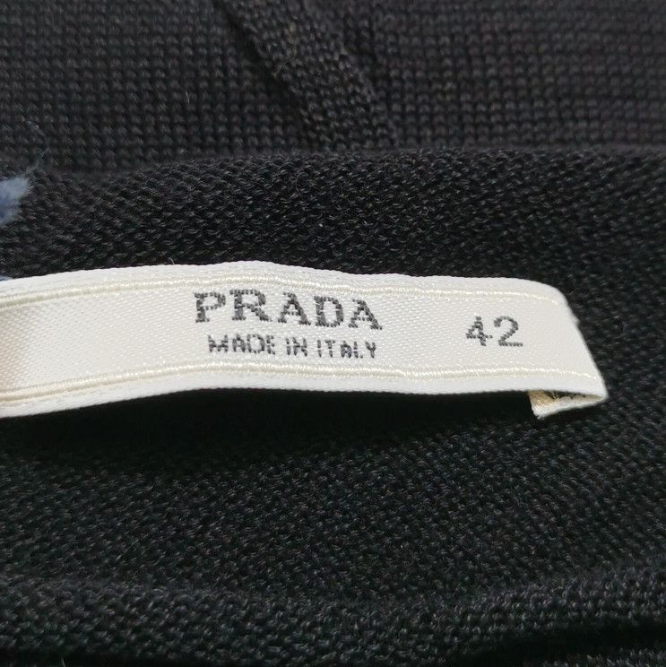 Prada Prada Black Cotton Knit Top for Women 0089 Size L / US 10 / IT 46 - 4 Thumbnail