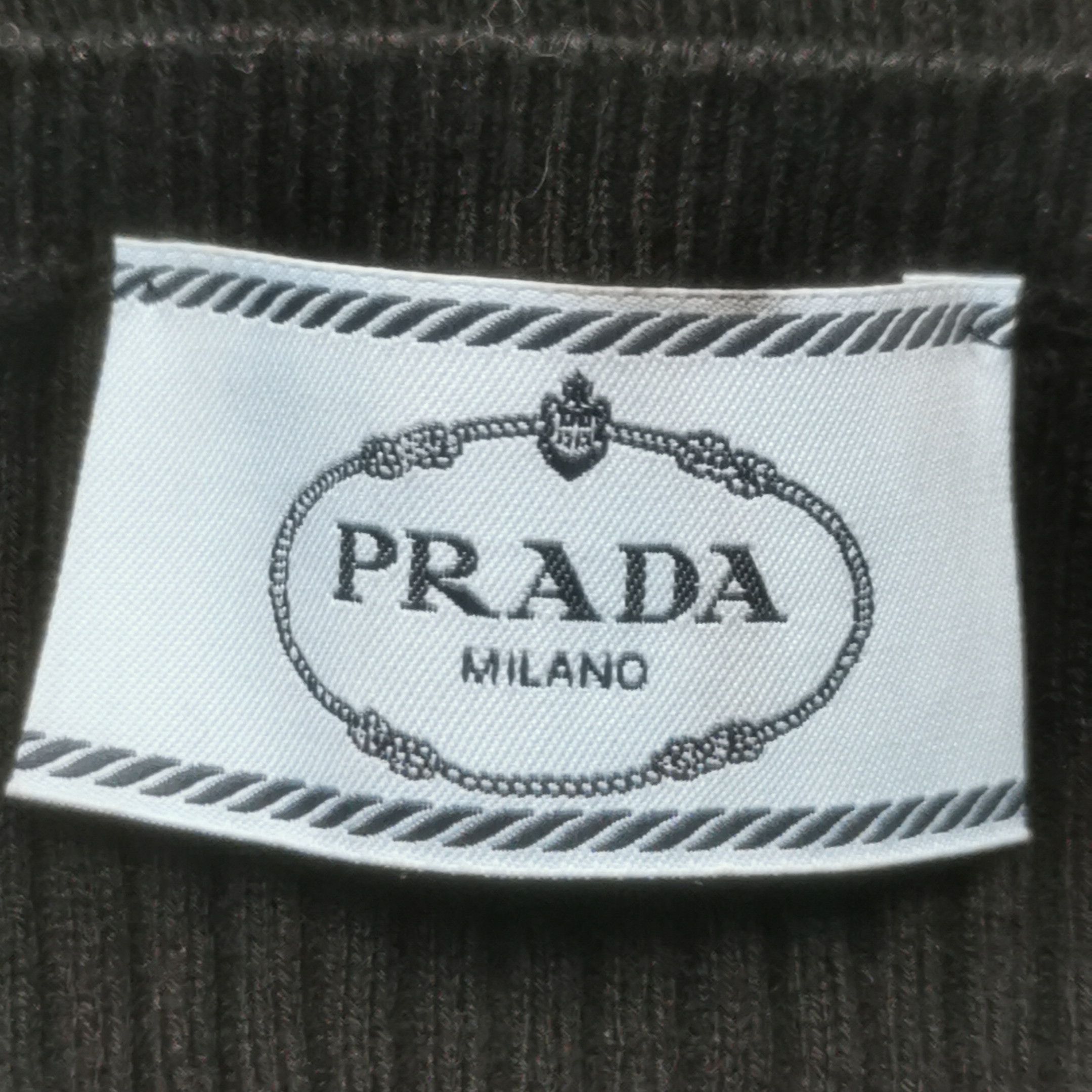 Prada Prada Black Ribbed Knit Crew Neck Sweater 0089 Size M / US 6-8 / IT 42-44 - 5 Thumbnail