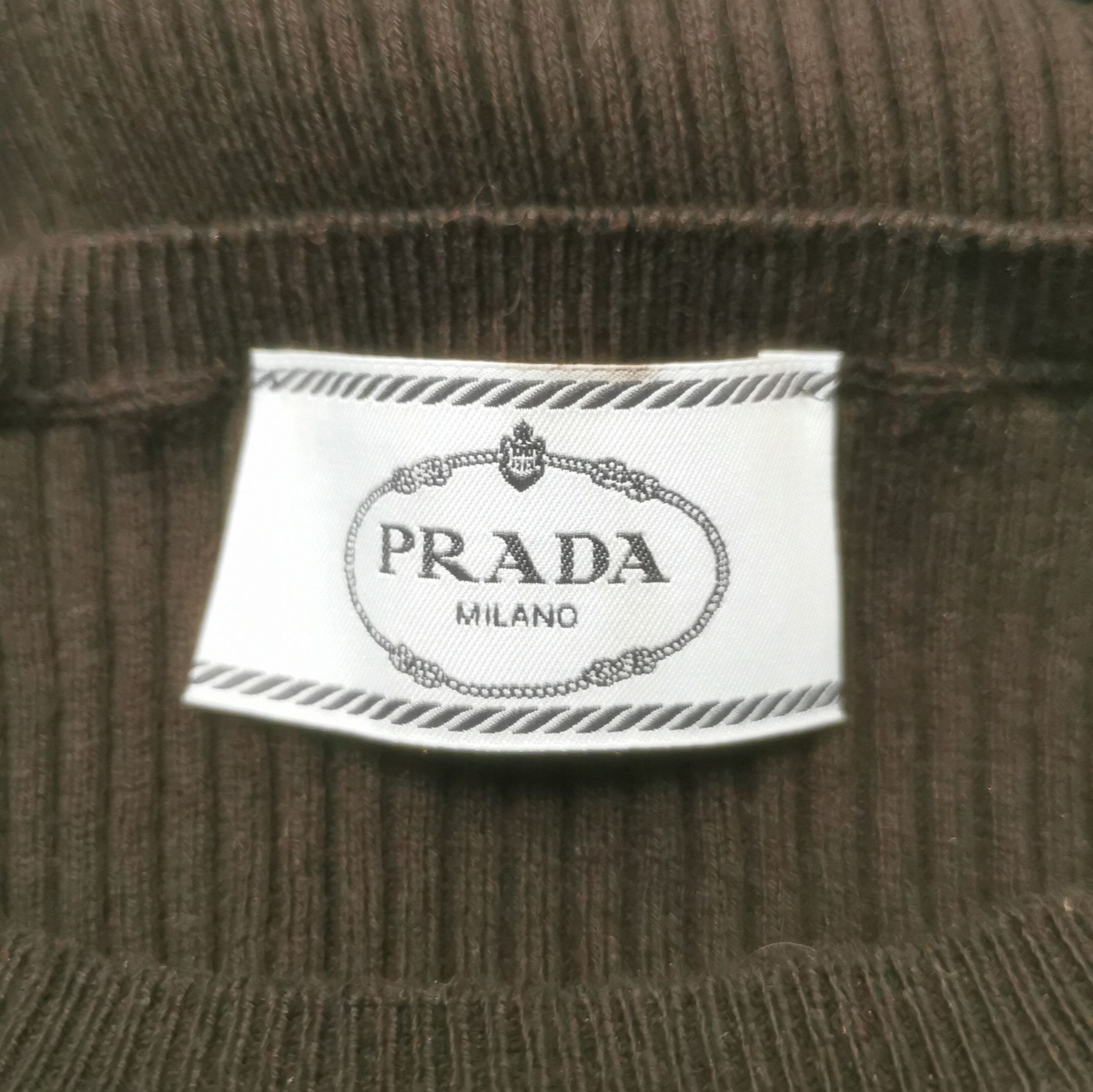 Prada Prada Black Ribbed Knit Crew Neck Sweater 0089 Size M / US 6-8 / IT 42-44 - 11 Thumbnail
