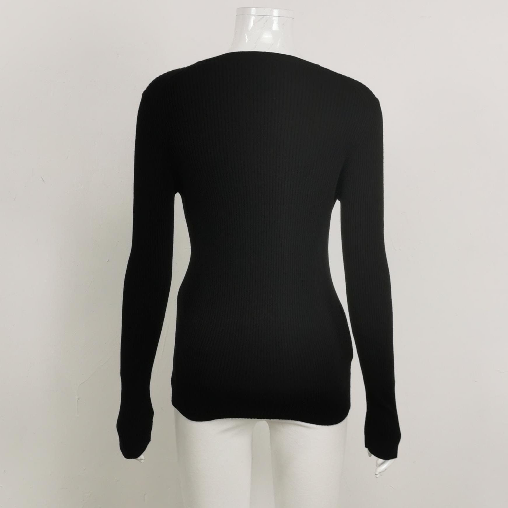 Prada Prada Black Ribbed Knit Crew Neck Sweater 0089 Size M / US 6-8 / IT 42-44 - 2 Thumbnail