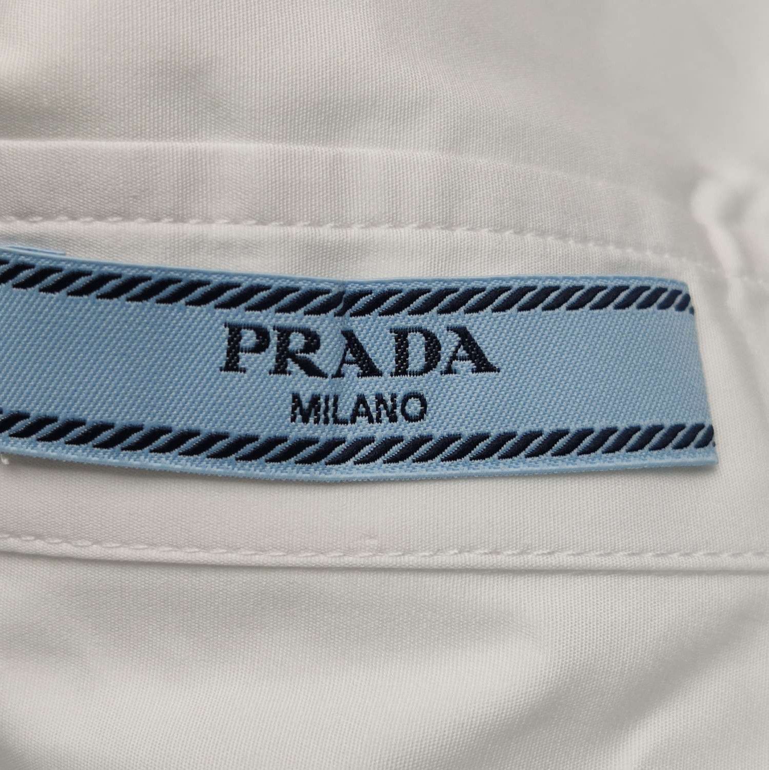 Prada Prada Long Sleeve Collared Shirt with Tie 0089 Size XXS / US 00 / IT 34 - 4 Thumbnail